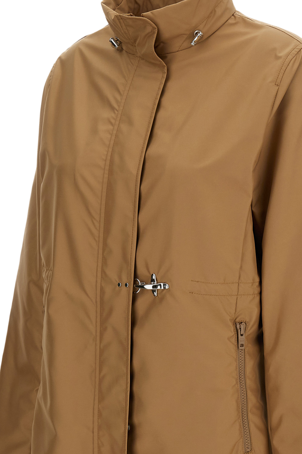 Water-Repellent Poplin Overcoat with Adjustable Features