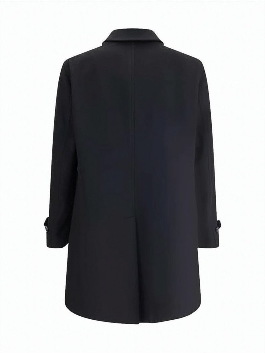 Wool Coat with Concealed Button Placket