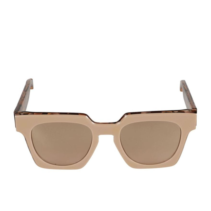 Tanya Bold Square Frame Sunglasses with Glossy Beige