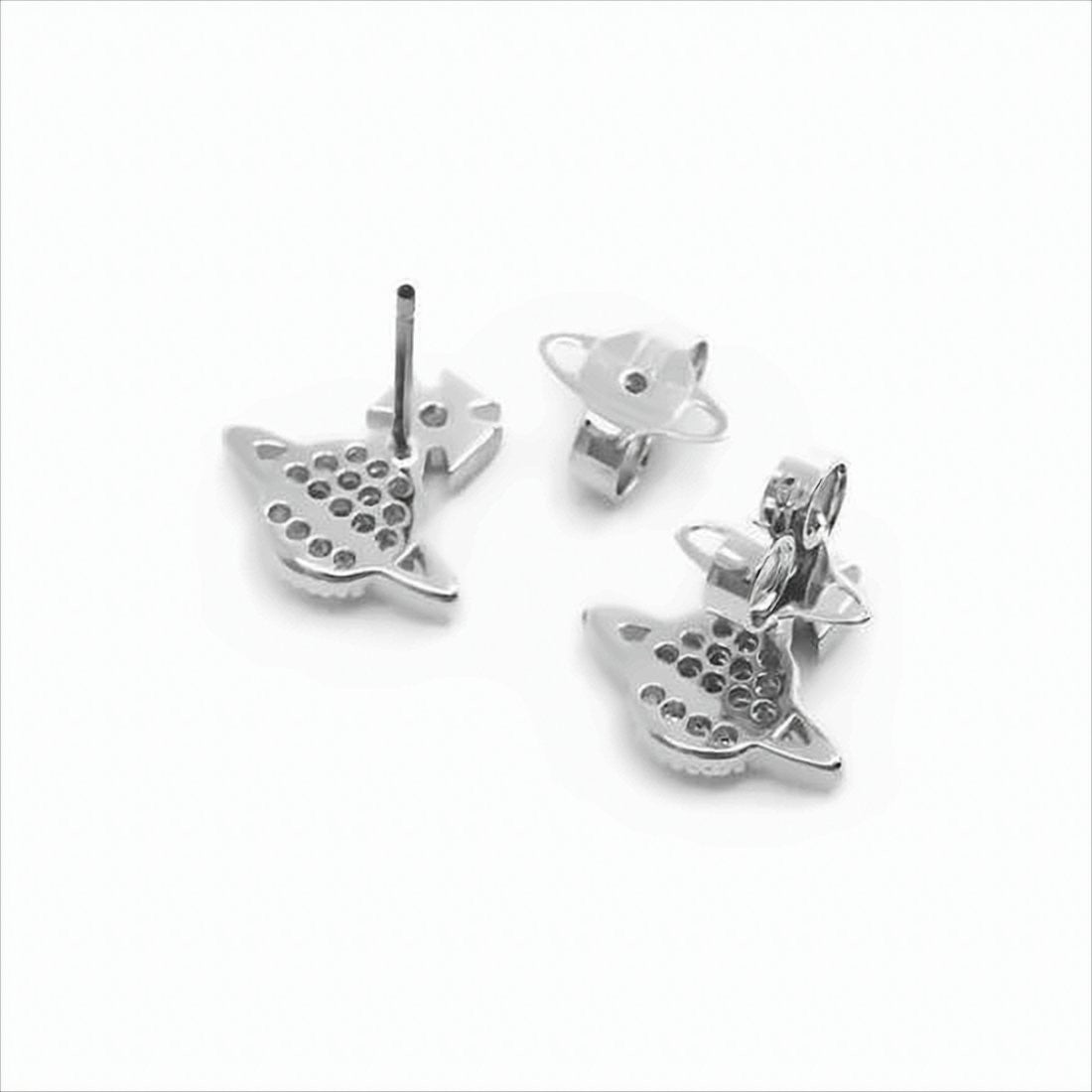 Planet-Inspired Stud Earrings with Crystal Embellishments