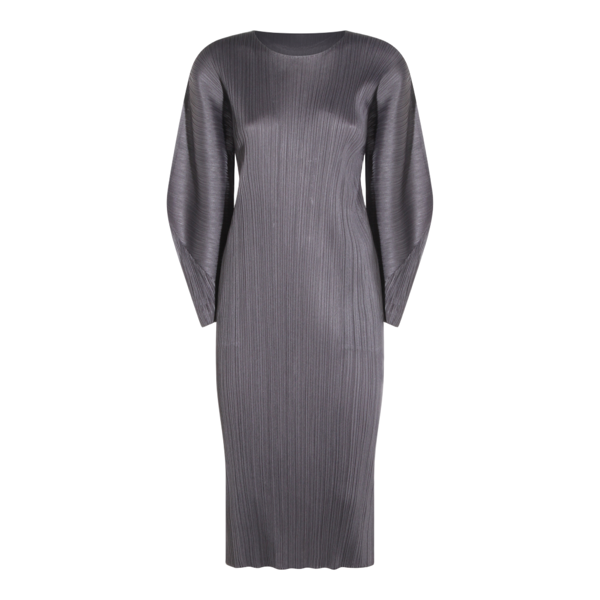 Midi Dress with Pleated Shimmering Texture