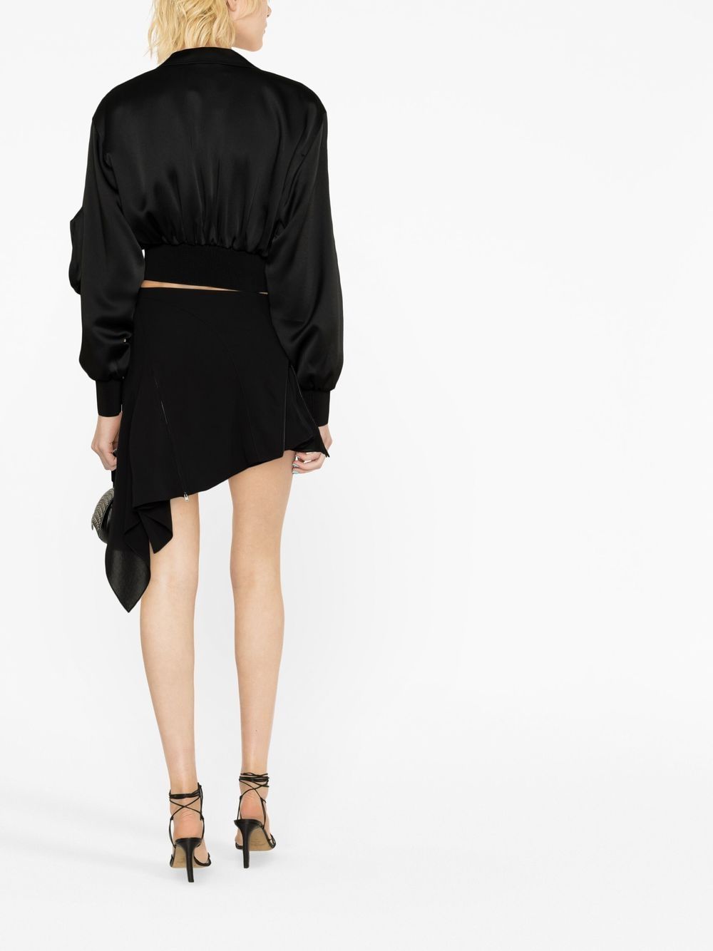 Asymmetric Draped Miniskirt with Modern Silhouette
