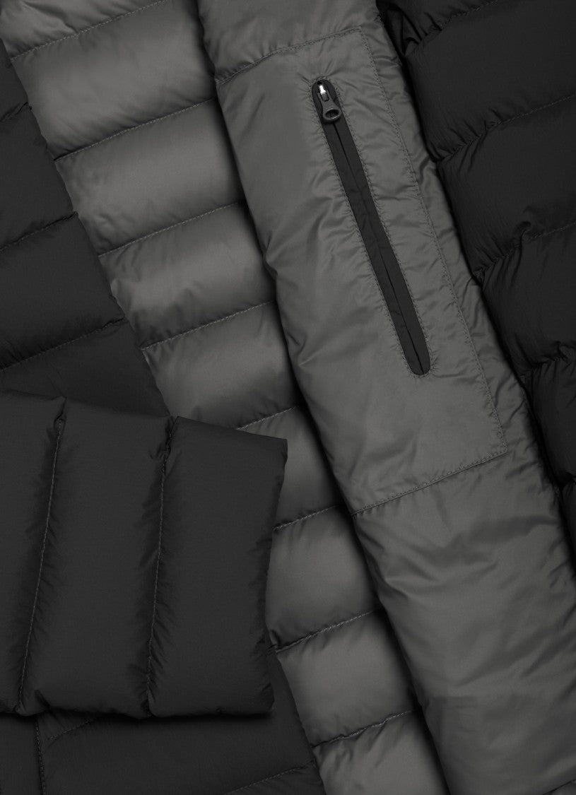 Water-Repellent Down Jacket with Snap-Button Collar