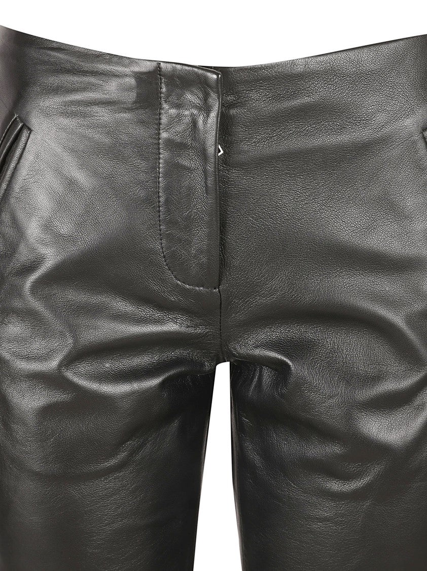 Tailored Black Leather Trousers