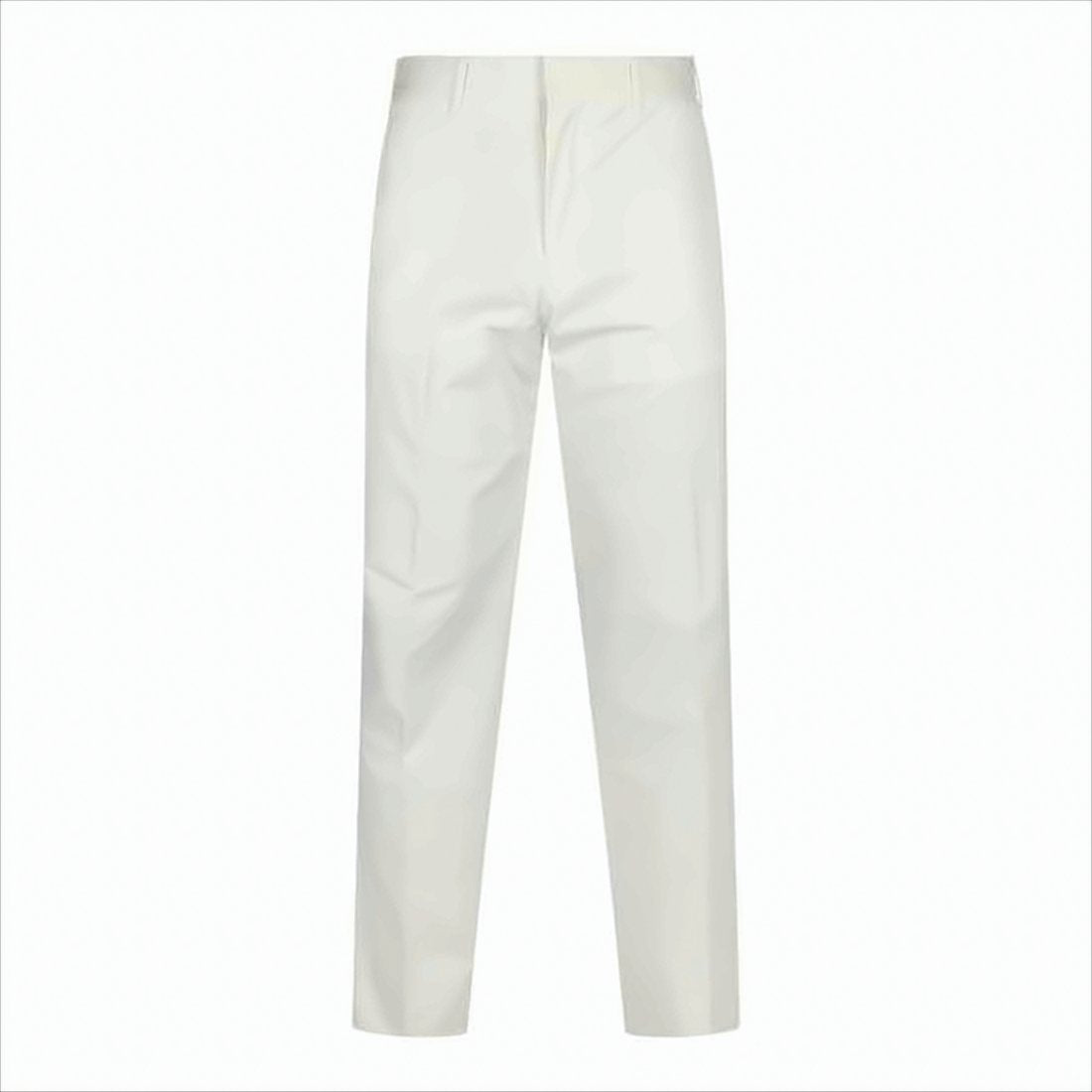 Tailored White Straight Pants with Design