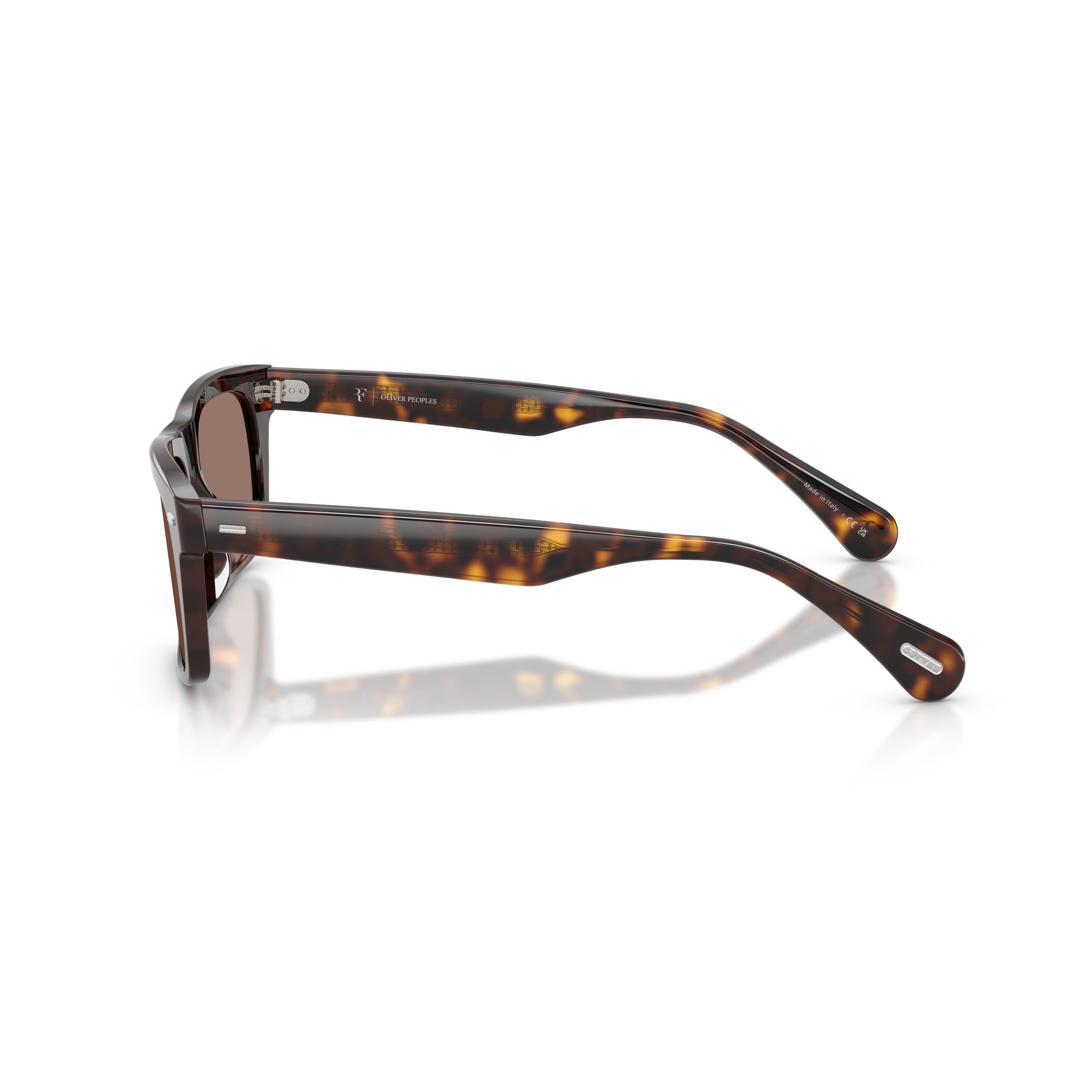 0ov5596su Rectangular Tortoiseshell Acetate Sunglasses with Metallic Accents