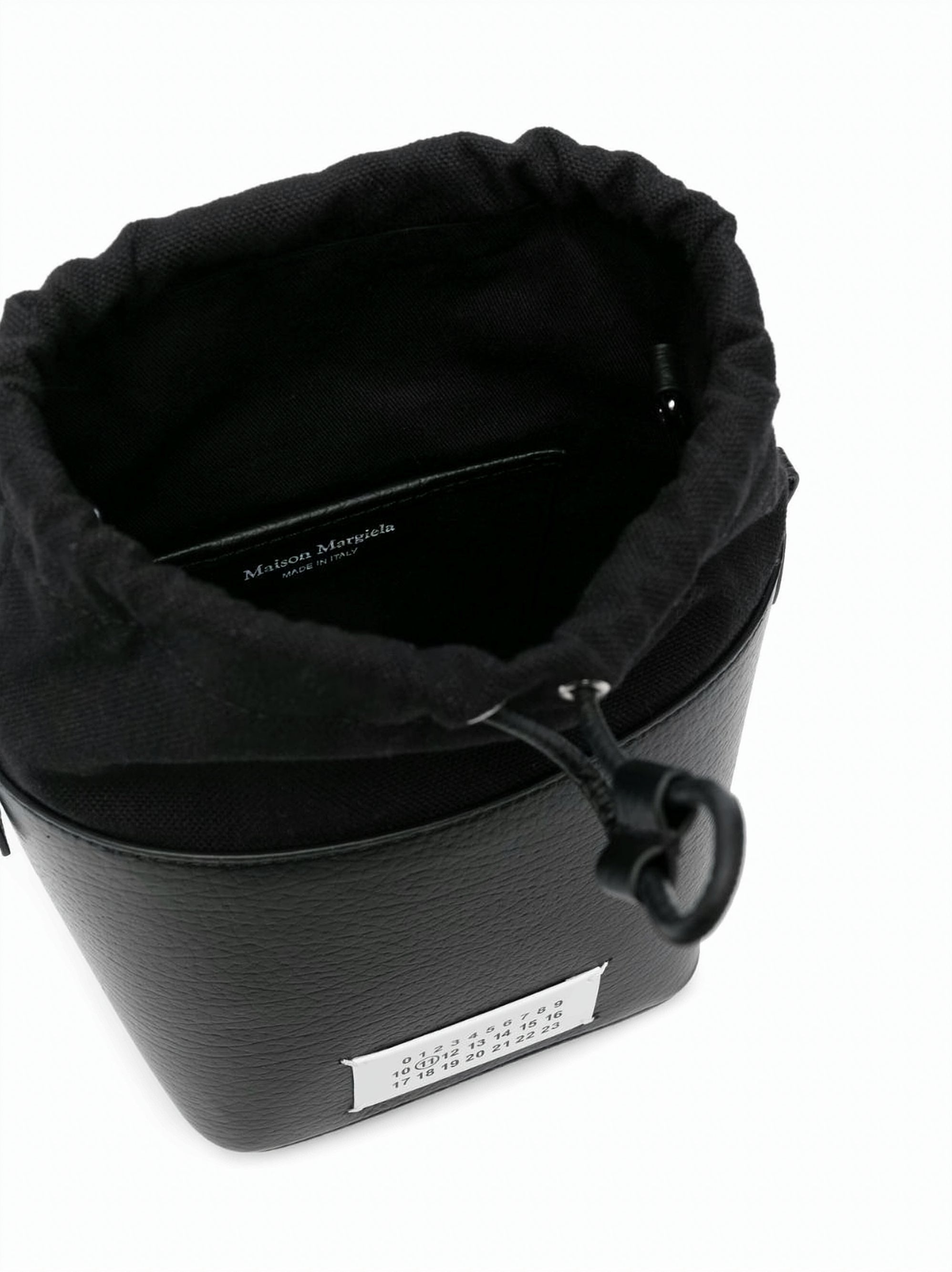 Textured Calf Leather Small Bucket Bag