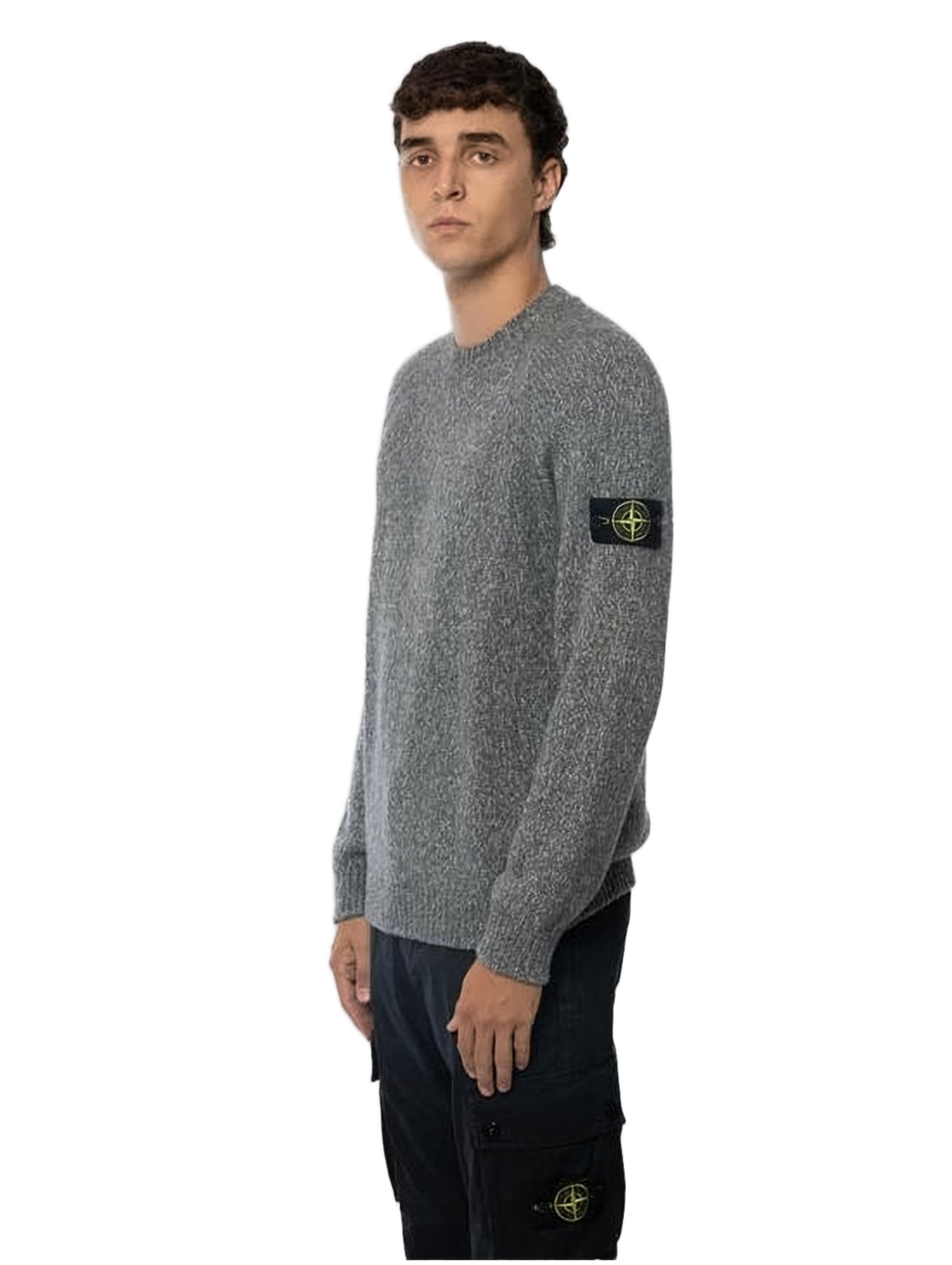 Textured Knit Sweater with Distinctive Patch Logo