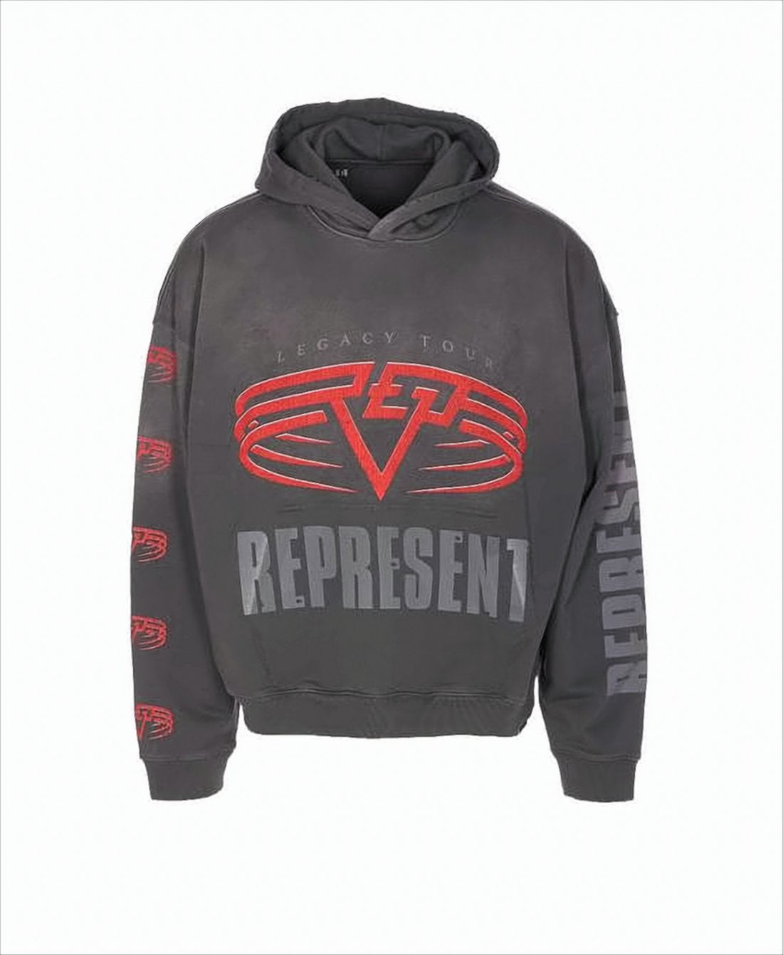 Statement Graphic Hoodie with Drawstring and Emblem