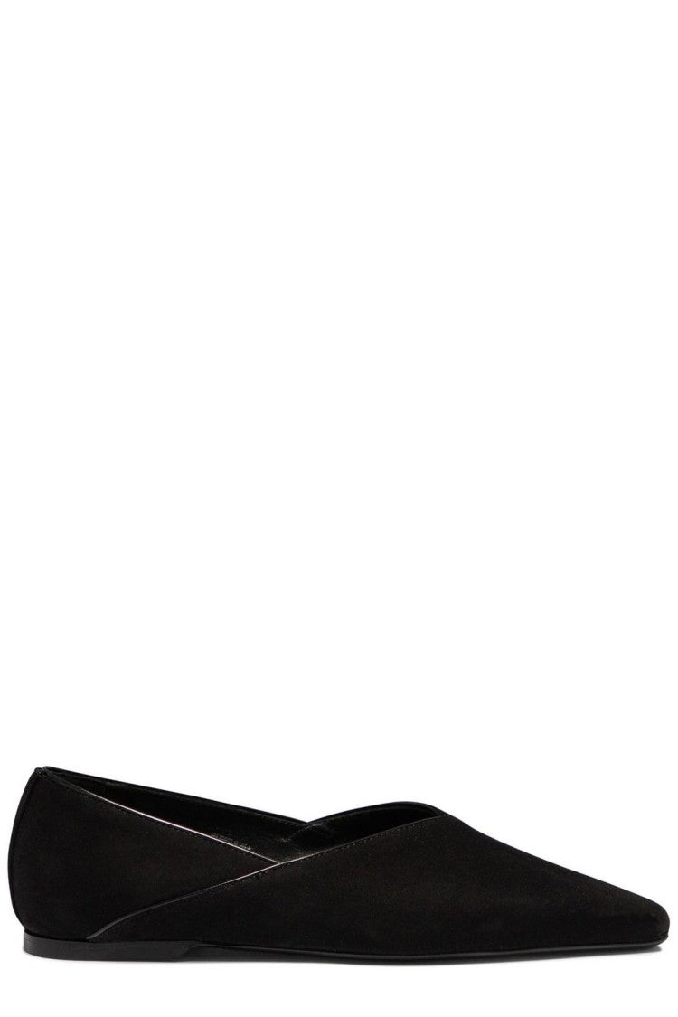 Suede Flat Shoes with Pointed Toe Design by Totême