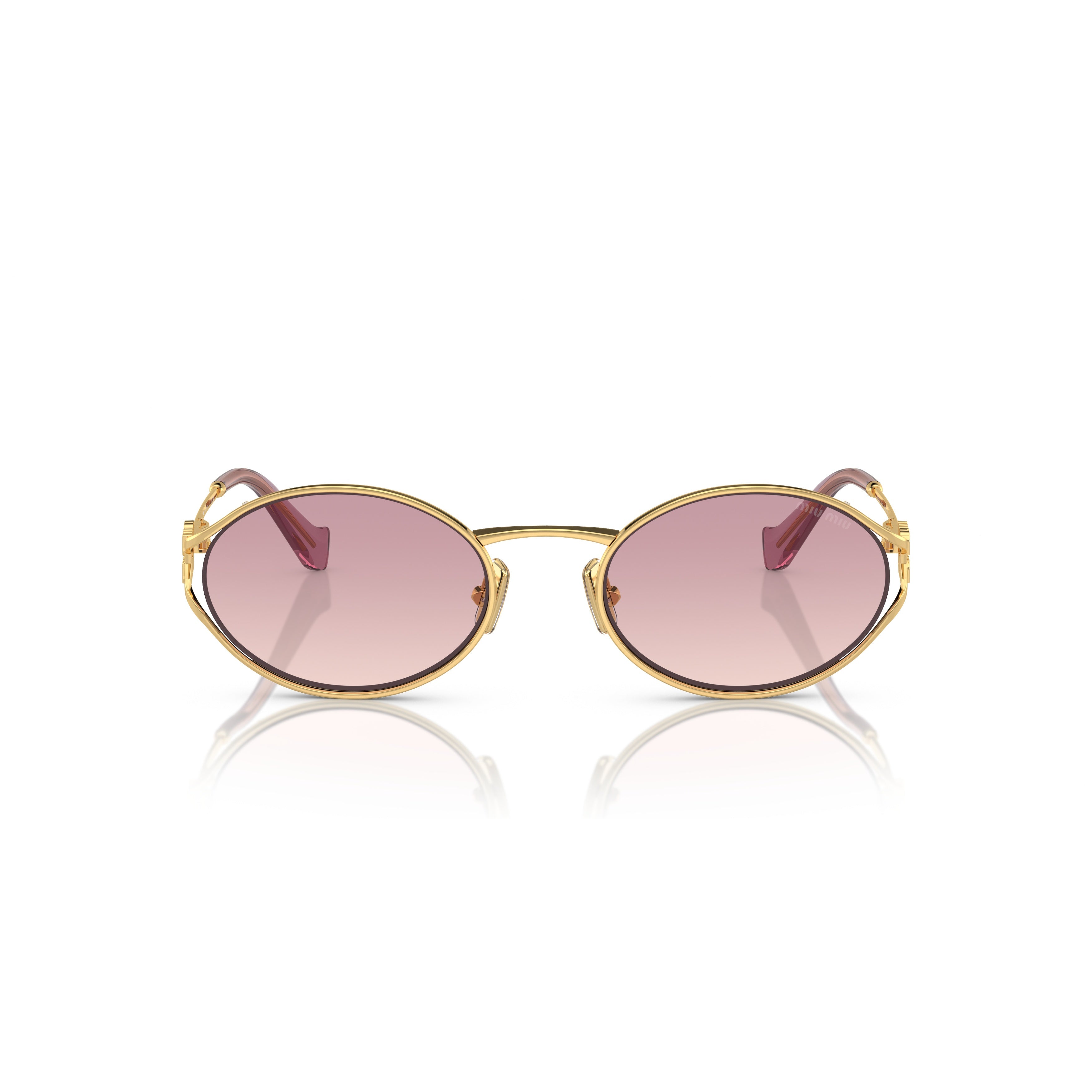 0mu 52ys Oval Gold Metal Frame Sunglasses