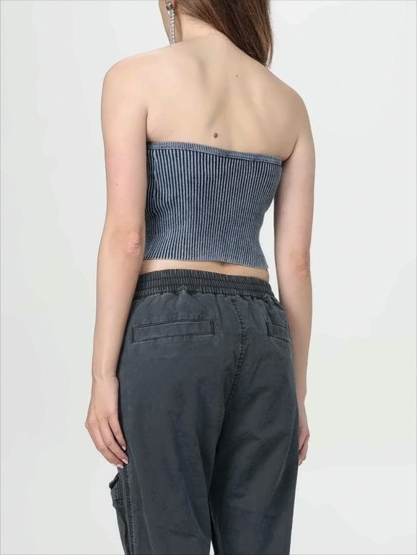 Strapless Ribbed Crop Top