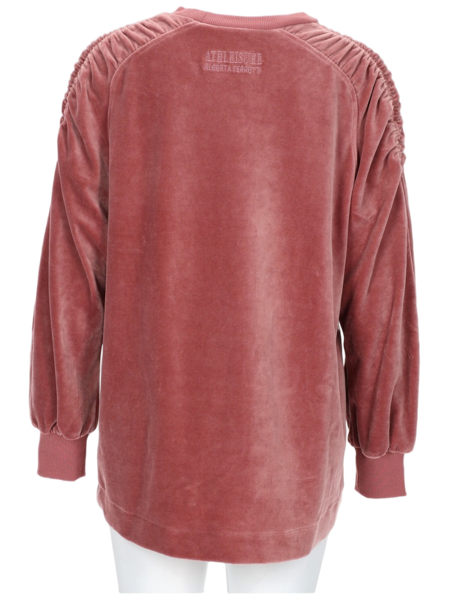 Plush Chenille Sweatshirt with Gathered Raglan Sleeves