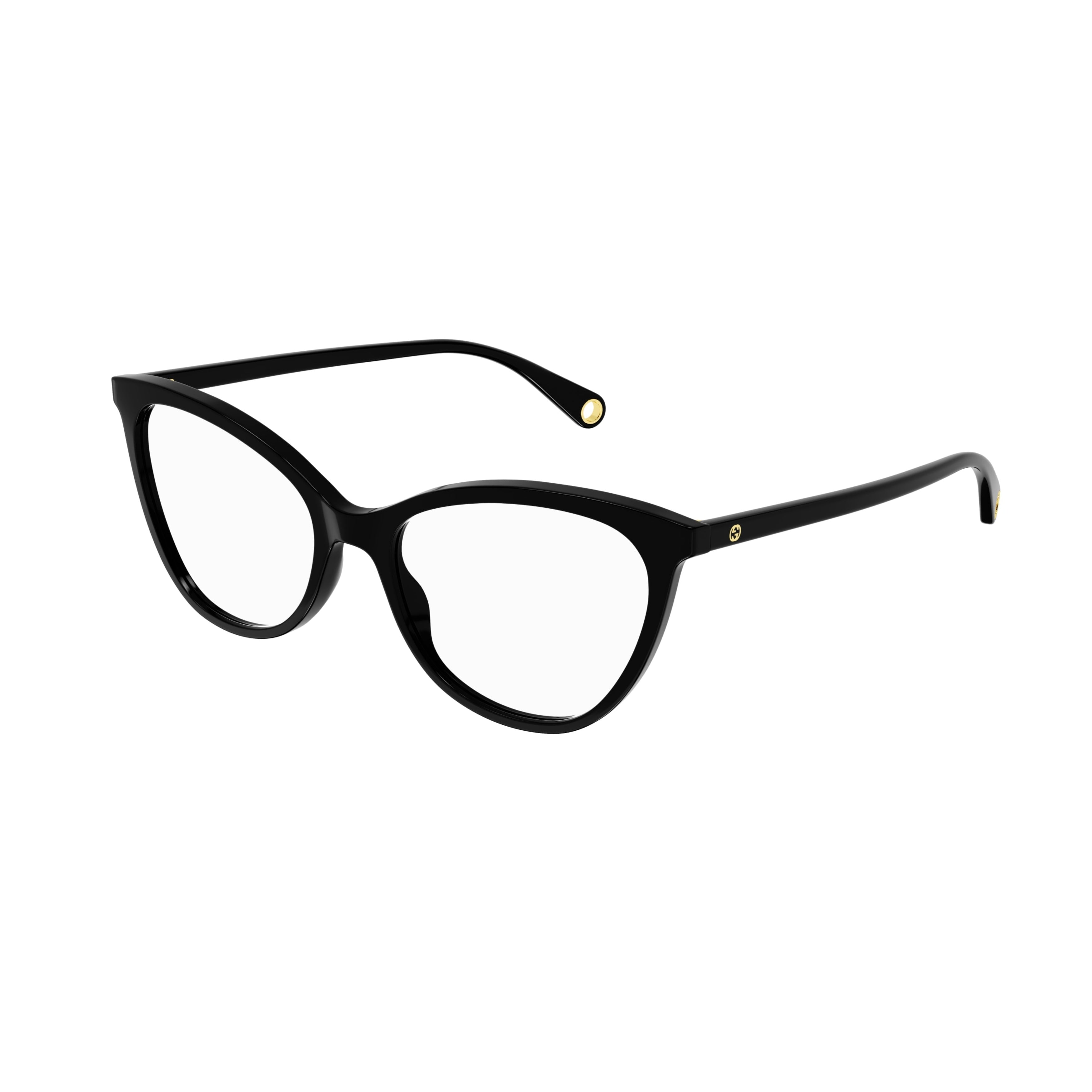 Gg1079o Glossy Black Acetate Cat-Eye Eyeglasses