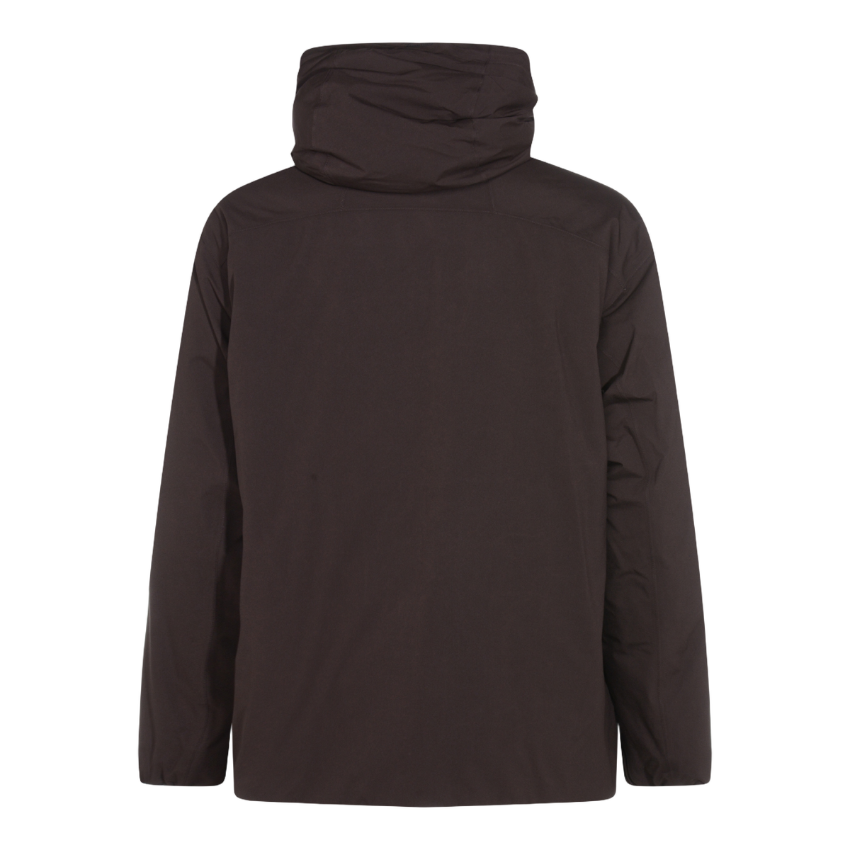 Brown Coat with Hood and Zipper Closure
