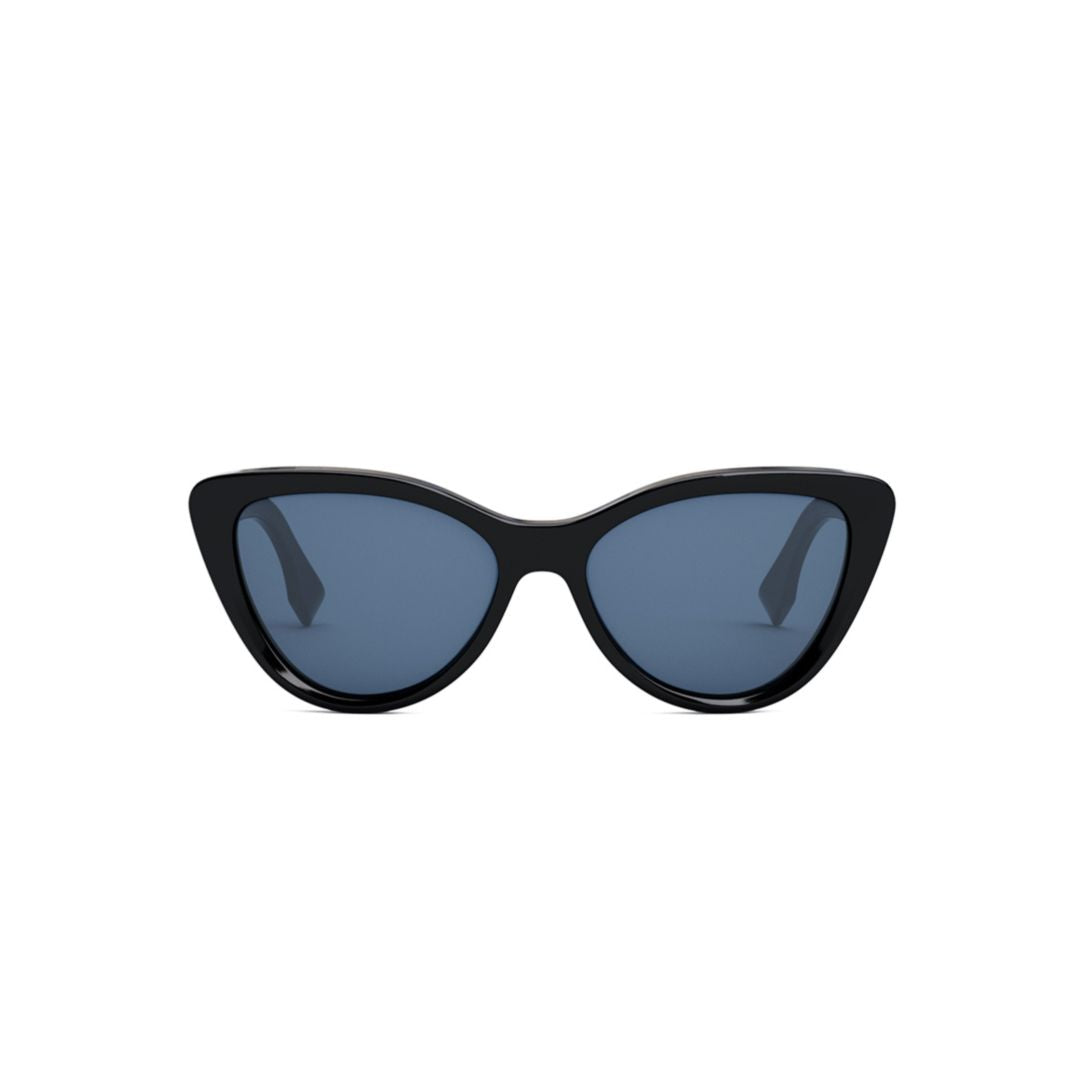 Fe40087u Glossy Black Cat-Eye Sunglasses