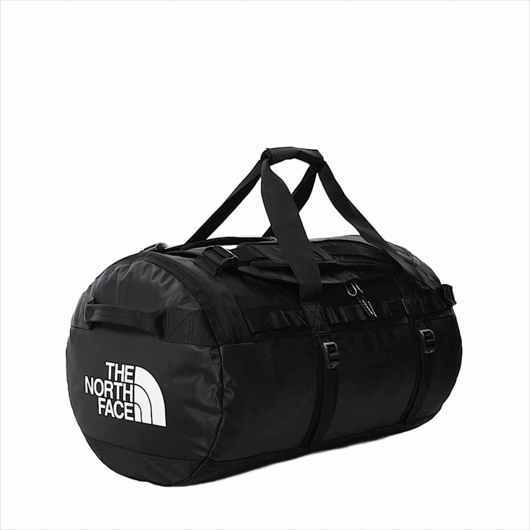 Cylindrical Black Duffel Bag With Adjustable Straps