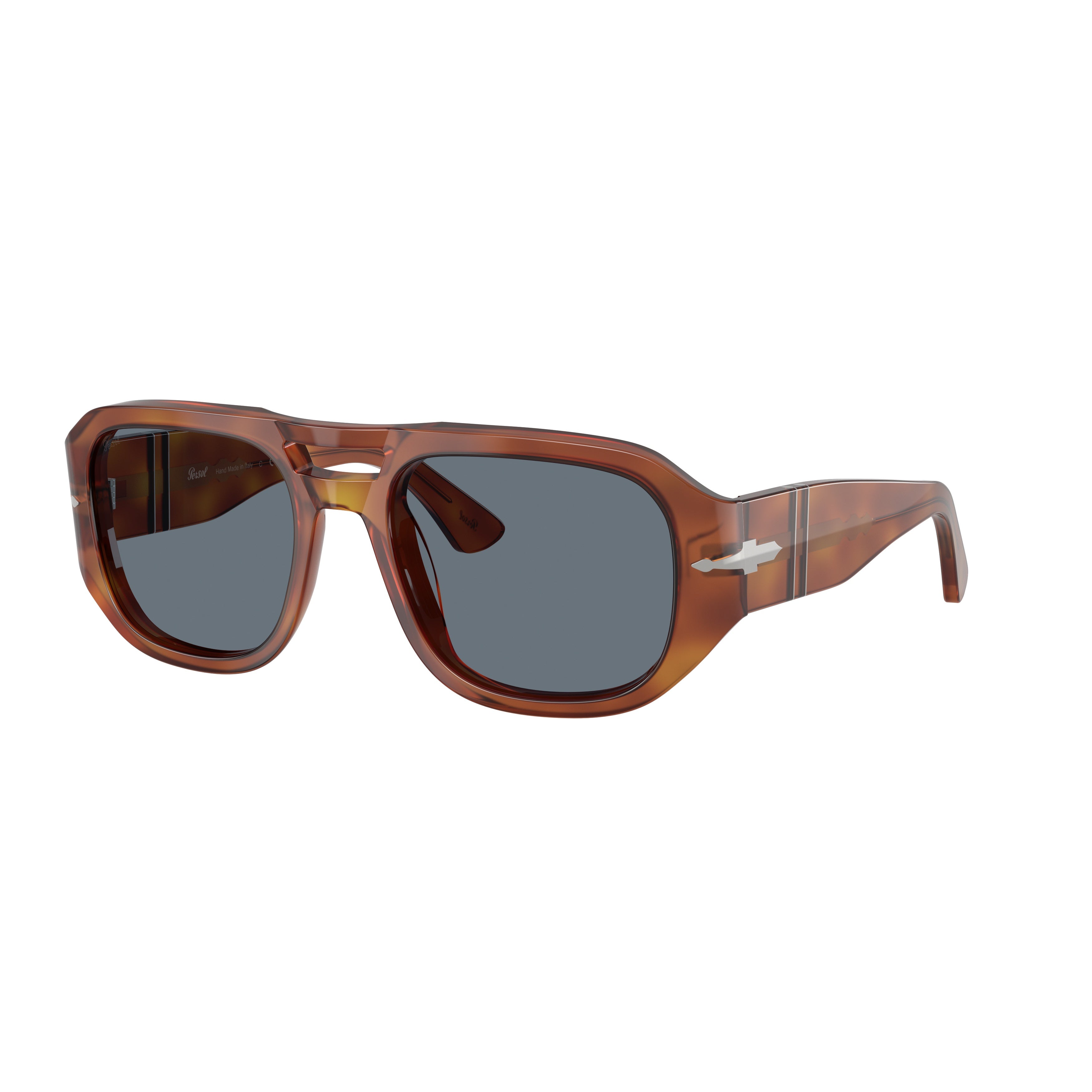 0po3373s Rectangular Acetate Sunglasses with Tortoiseshell Pattern