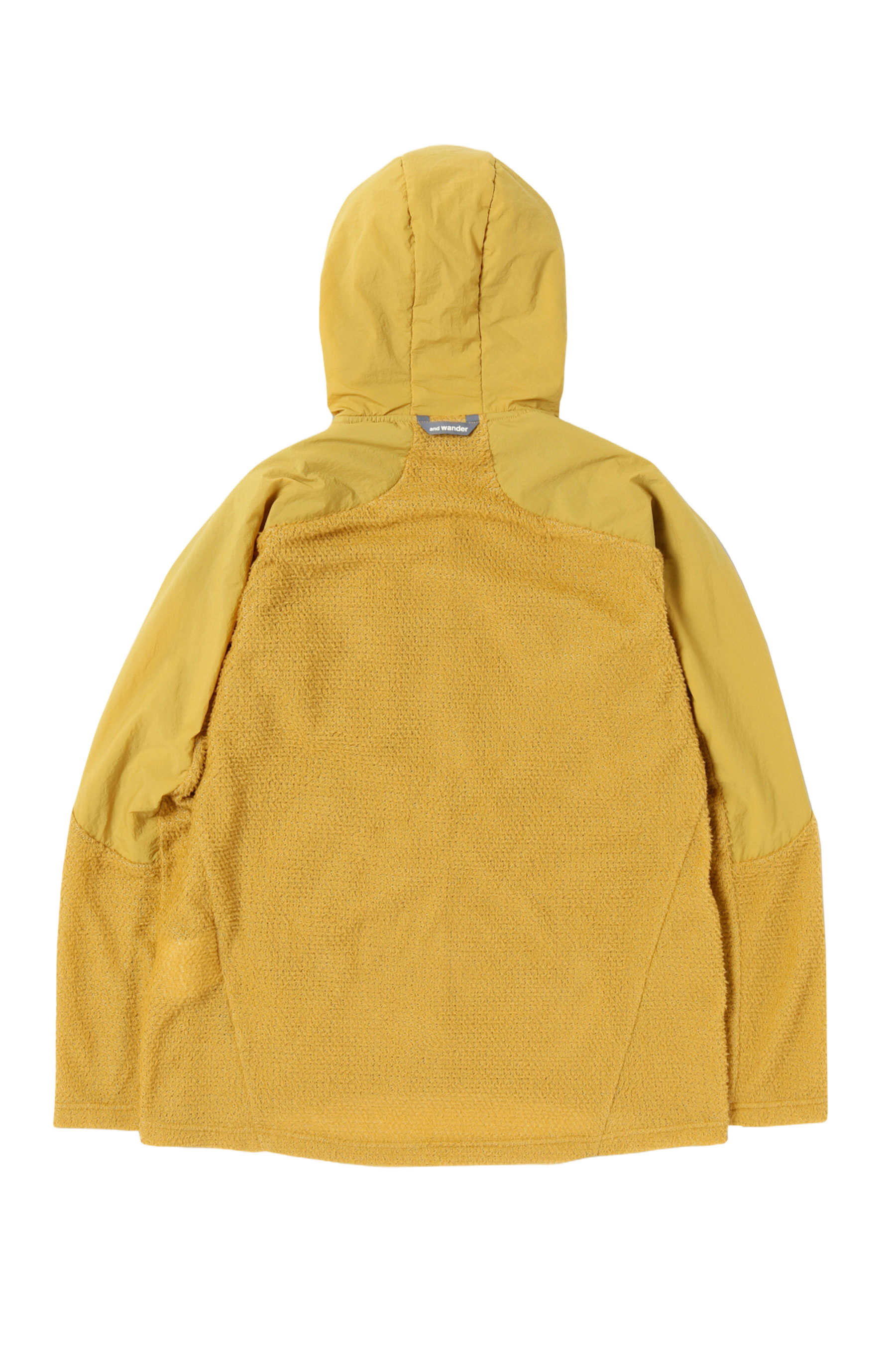 Yellow Hooded Jacket with Textured Fleece