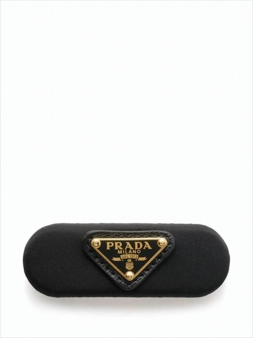 Triangular Gold-Tone Logo Hair Barrette