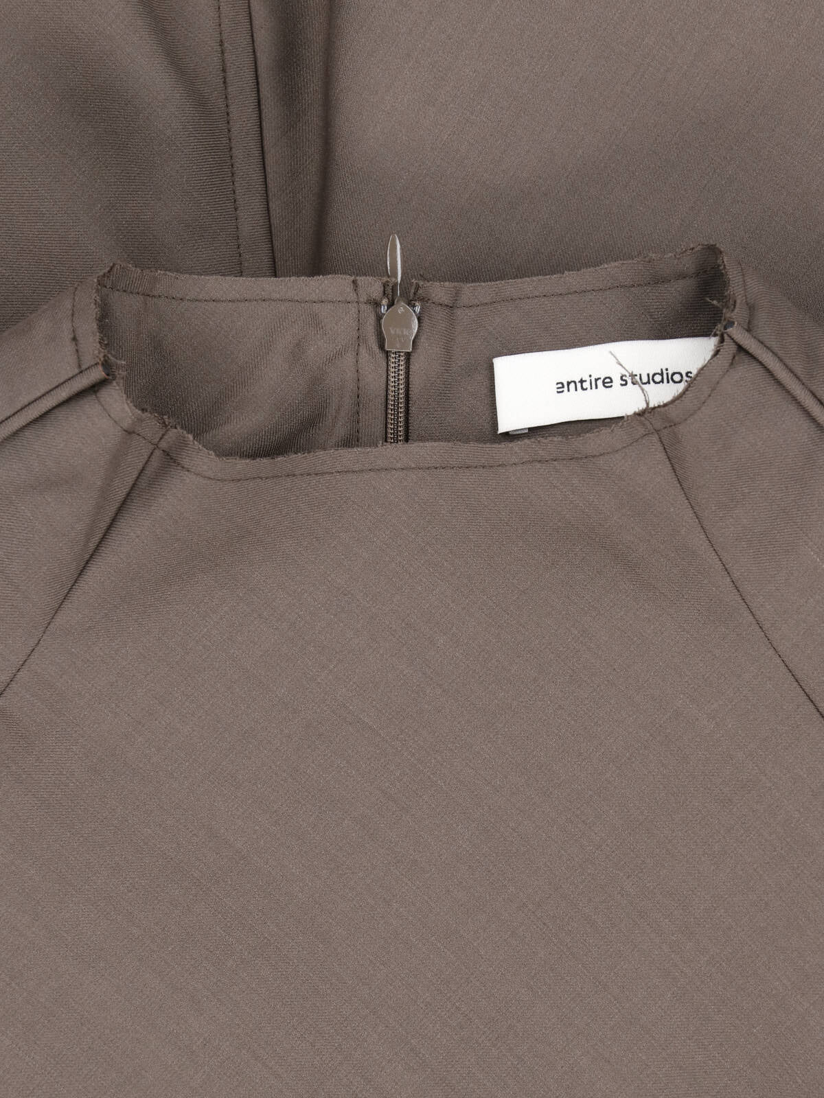 Beige Boxy High Neck Top