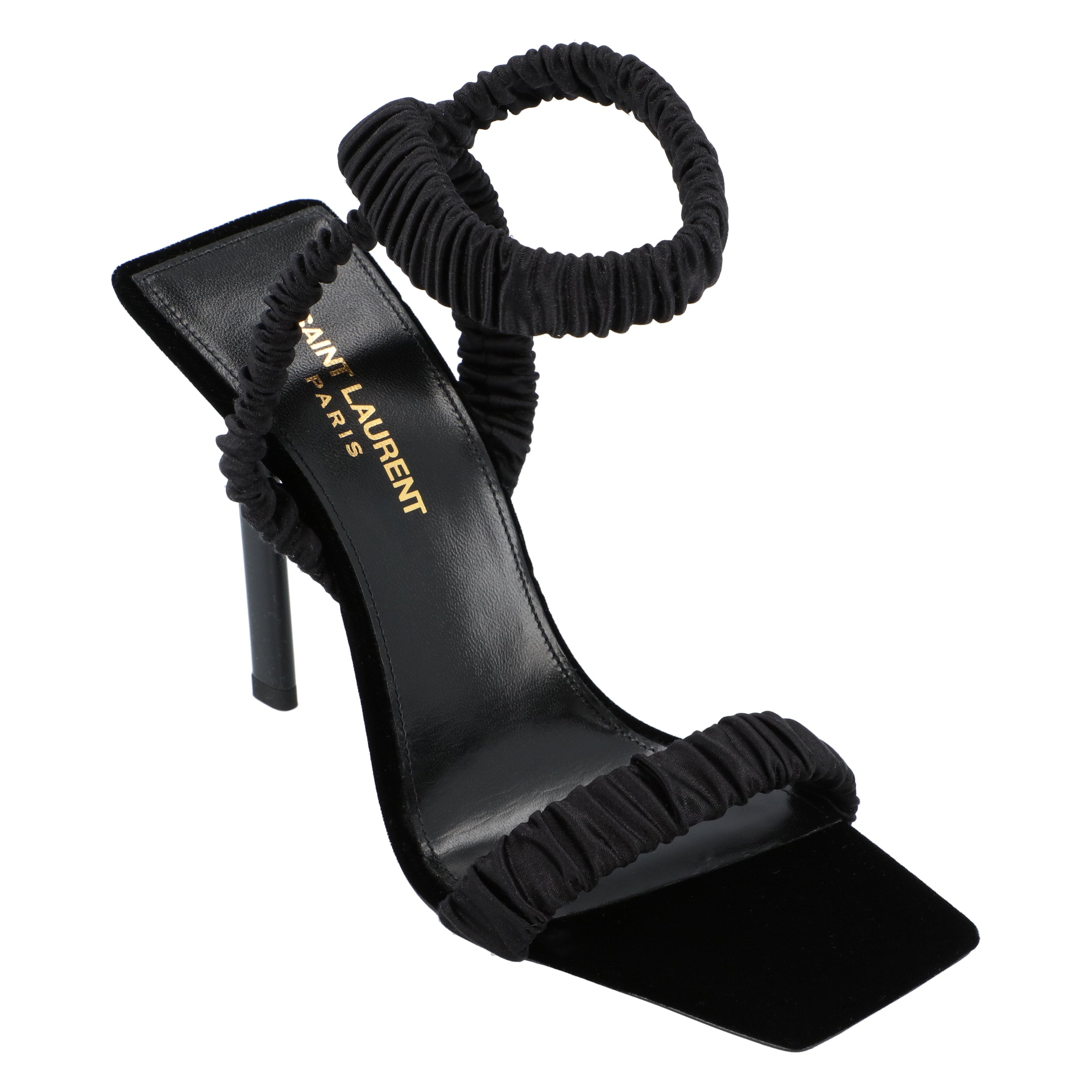 Pam Sandals In Satin Crepe Black