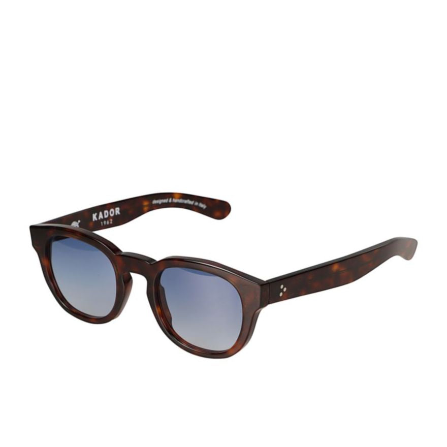 Kosmo Star Round Tortoiseshell Sunglasses with Gradient Blue Lenses