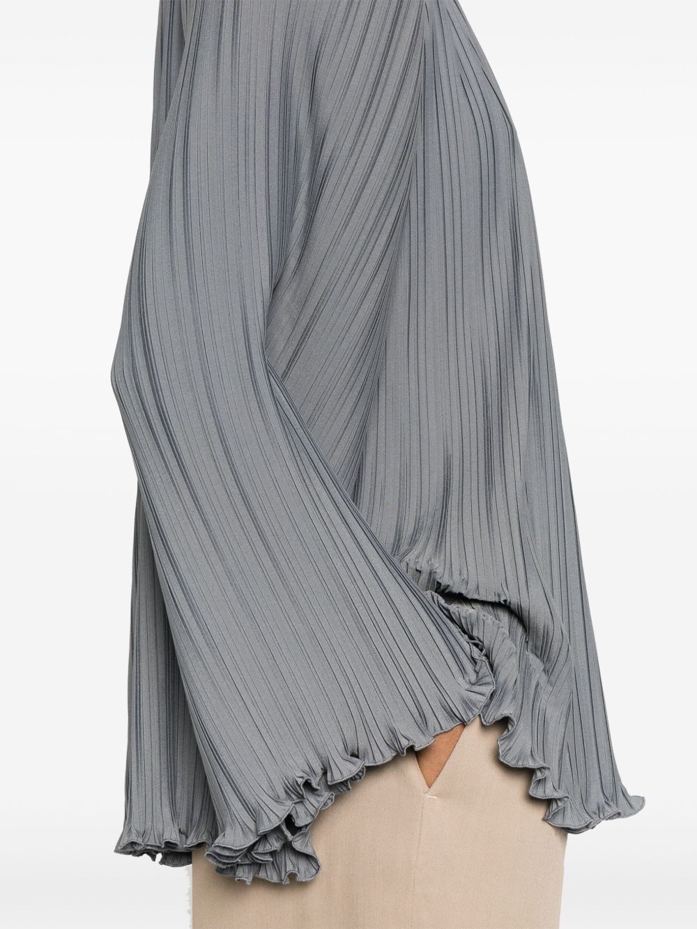 Gathered Tie Neck Blouse