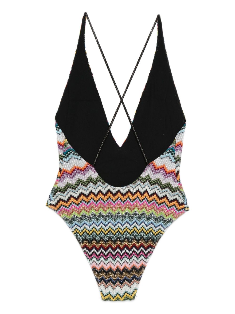 Plunging V-Neck Swimsuit With Open Back