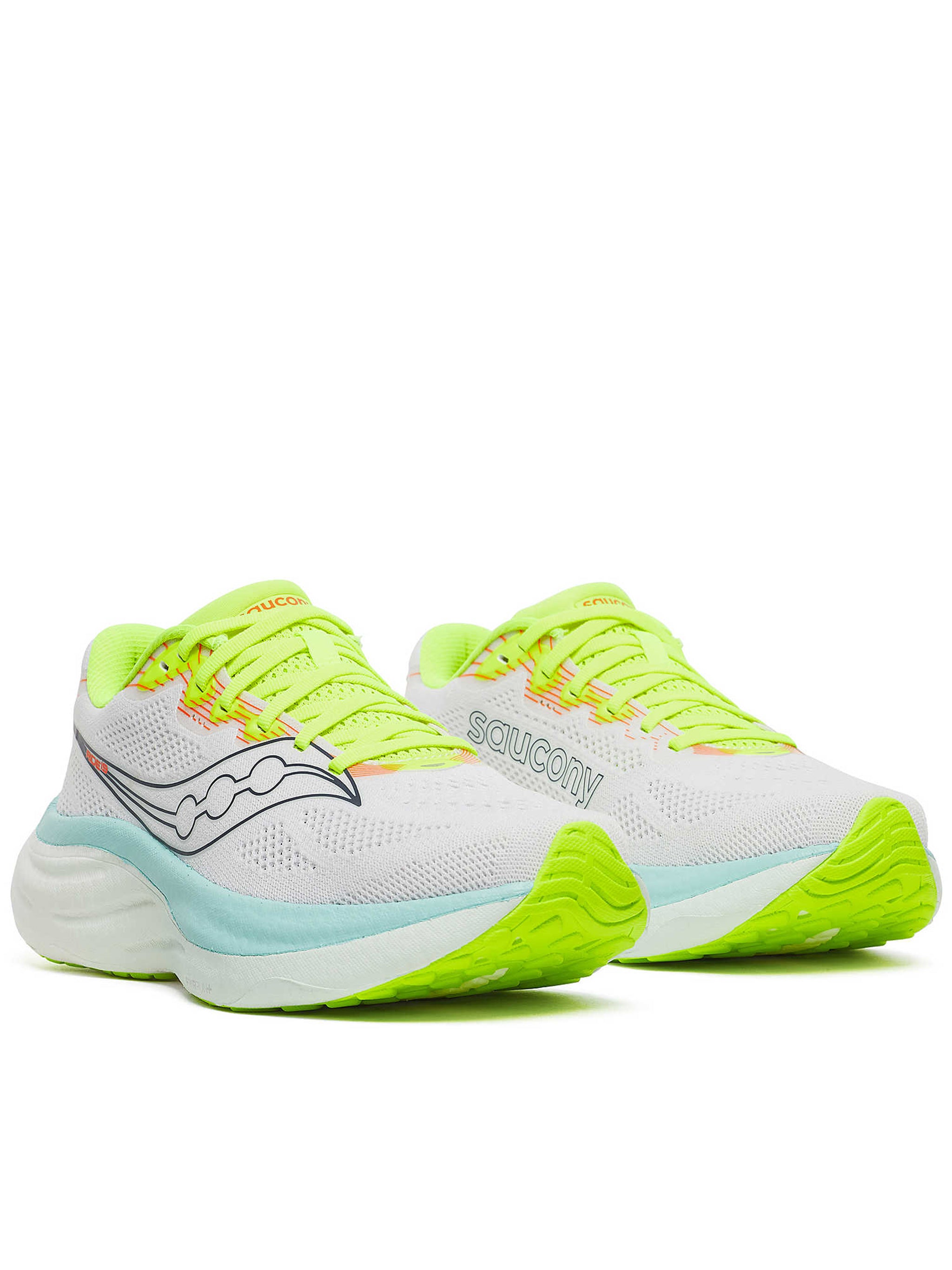 Light Tonal Running Sneakers with Neon Accents