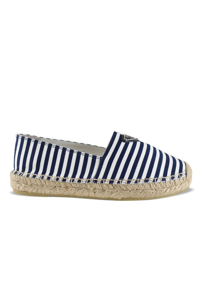 Nautical Canvas Espadrilles With Triangular Metal Logo