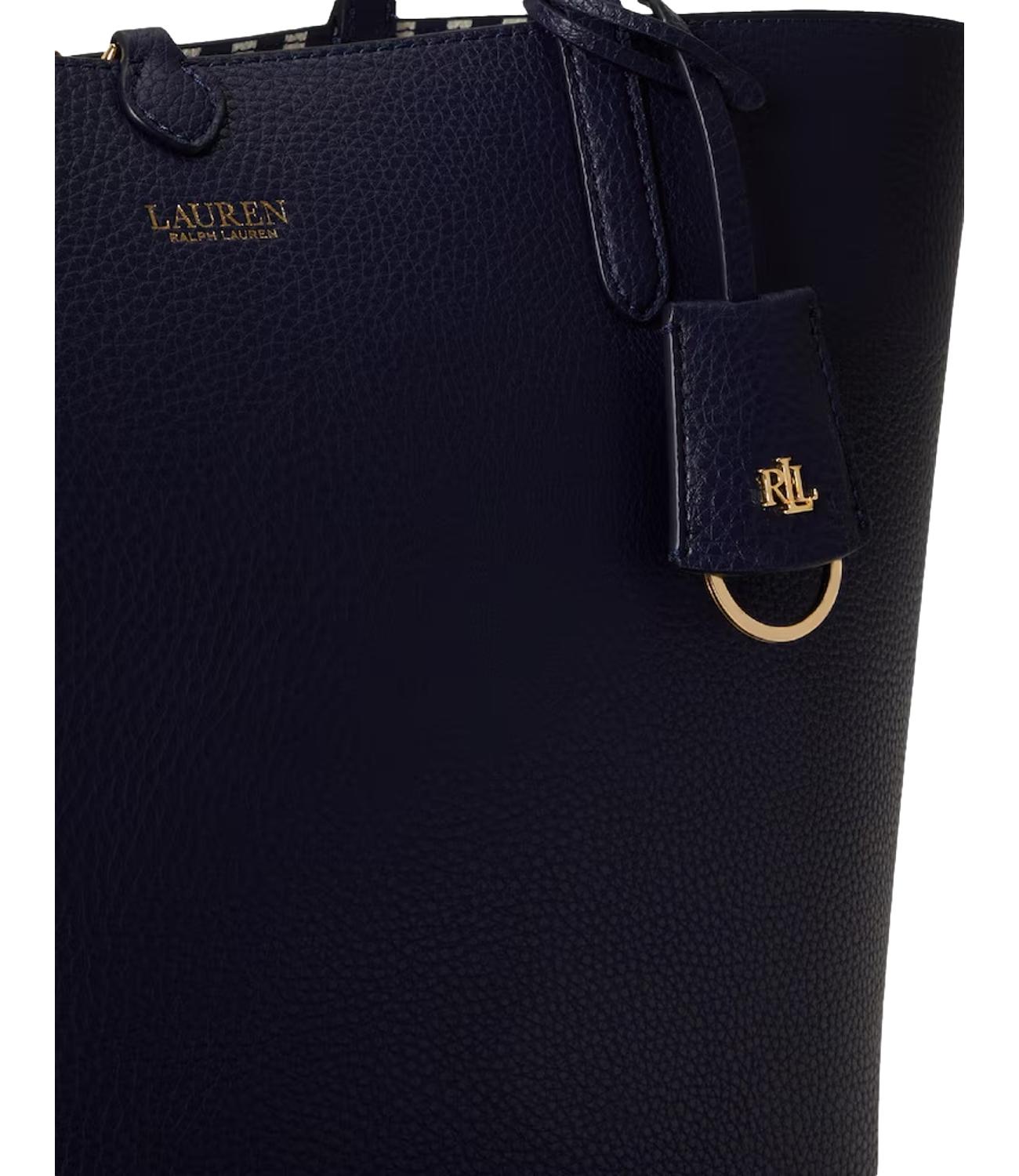 Navy Blue Reversible Polyurethane Tote Bag