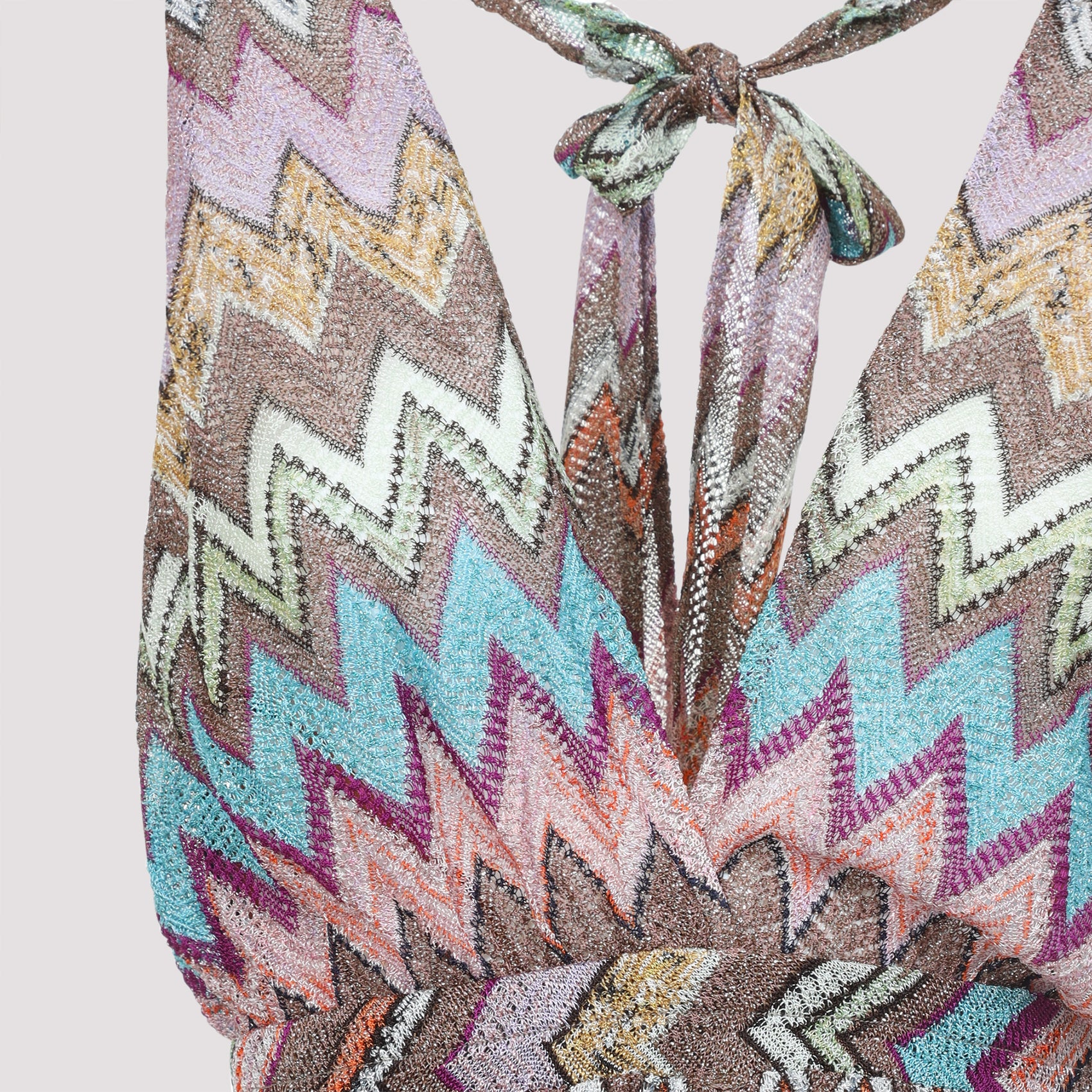Sleeveless Zigzag Pattern Romper