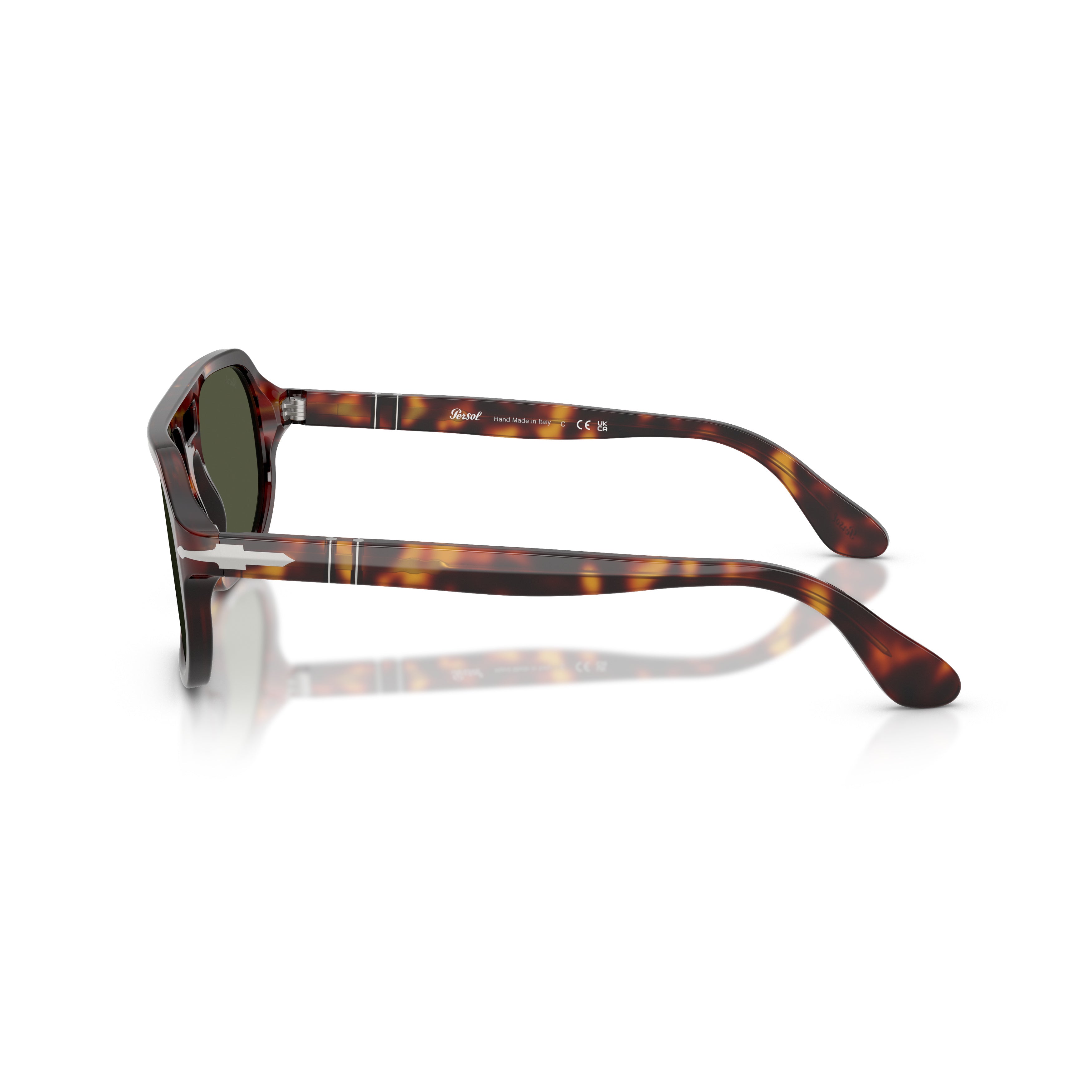 0po3393s Aviator-Inspired Tortoiseshell Sunglasses with Keyhole Bridge