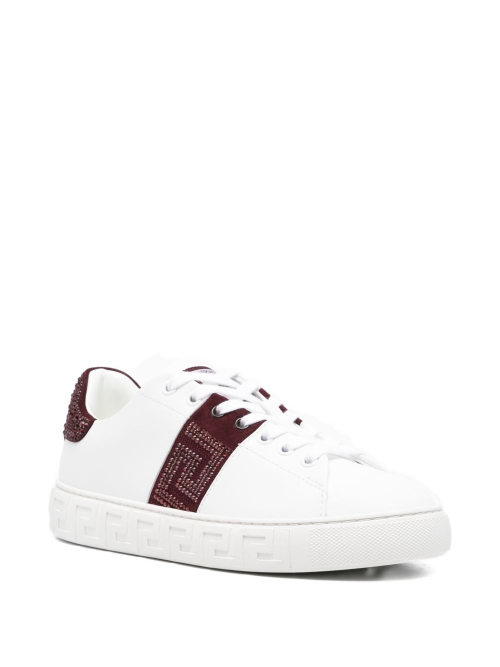 Silk And Nylon Sneakers With Textured Burgundy Panels