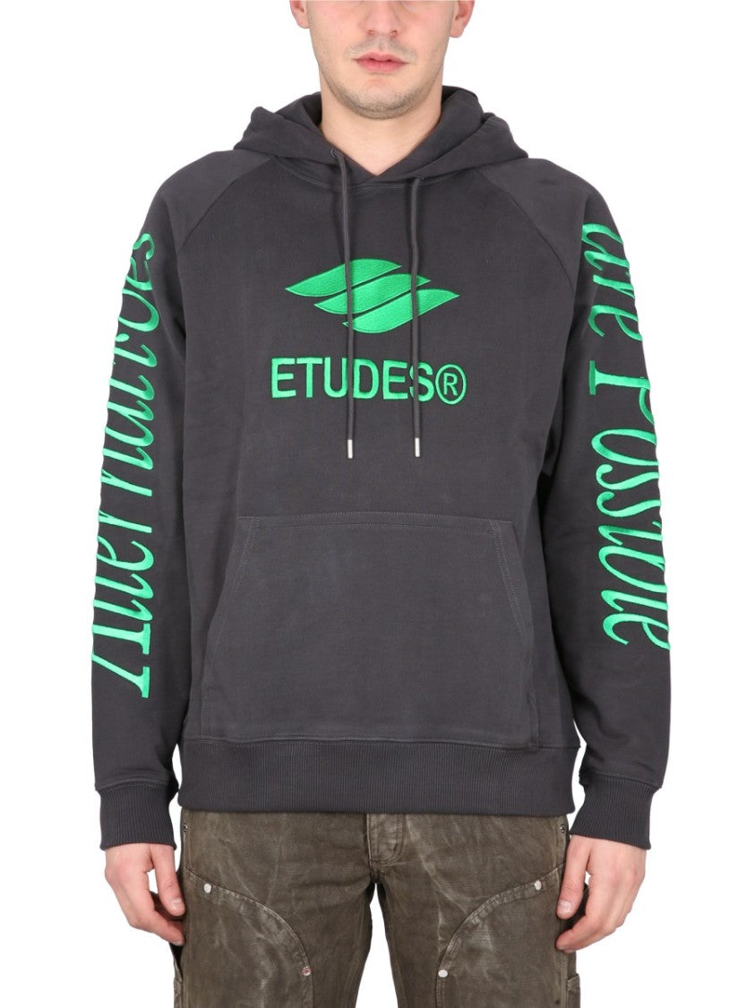 Grey Logo Embroidered Sweatshirt