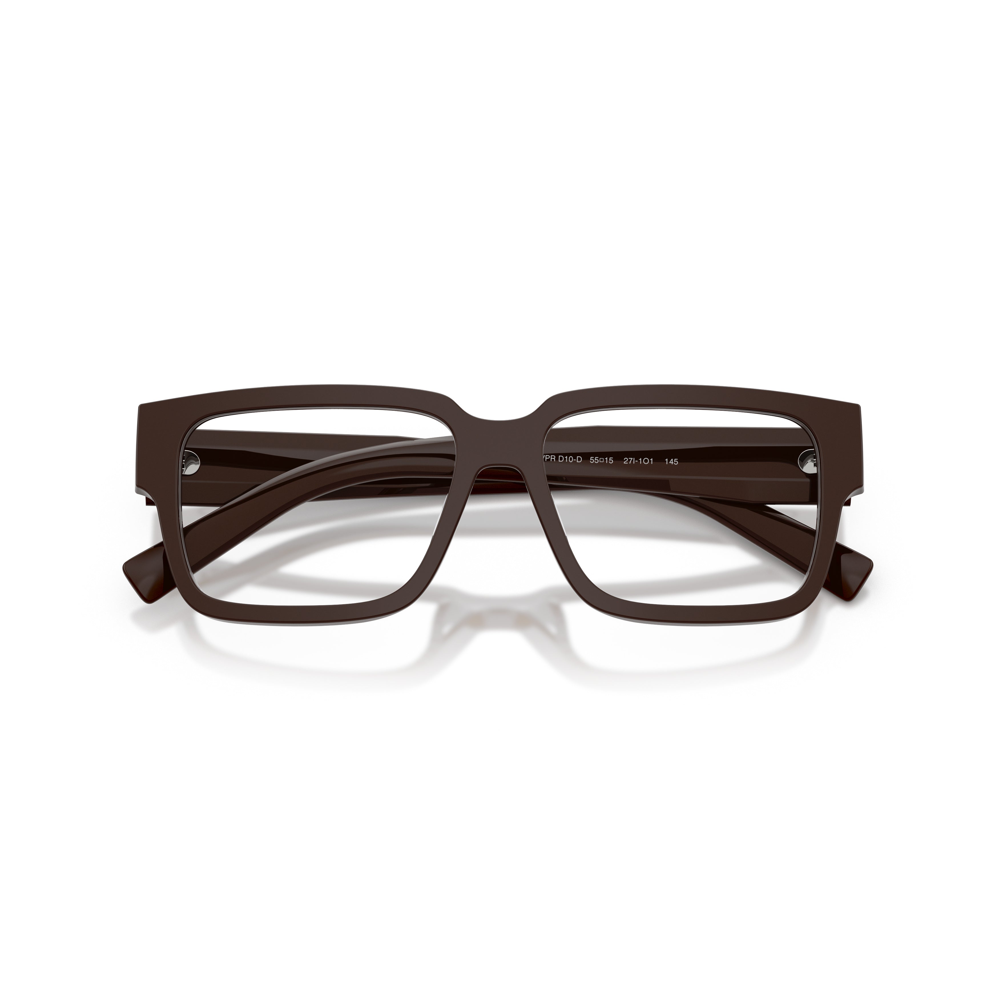 0pr D10vd Brown Rectangular Acetate Frame Eyeglasses