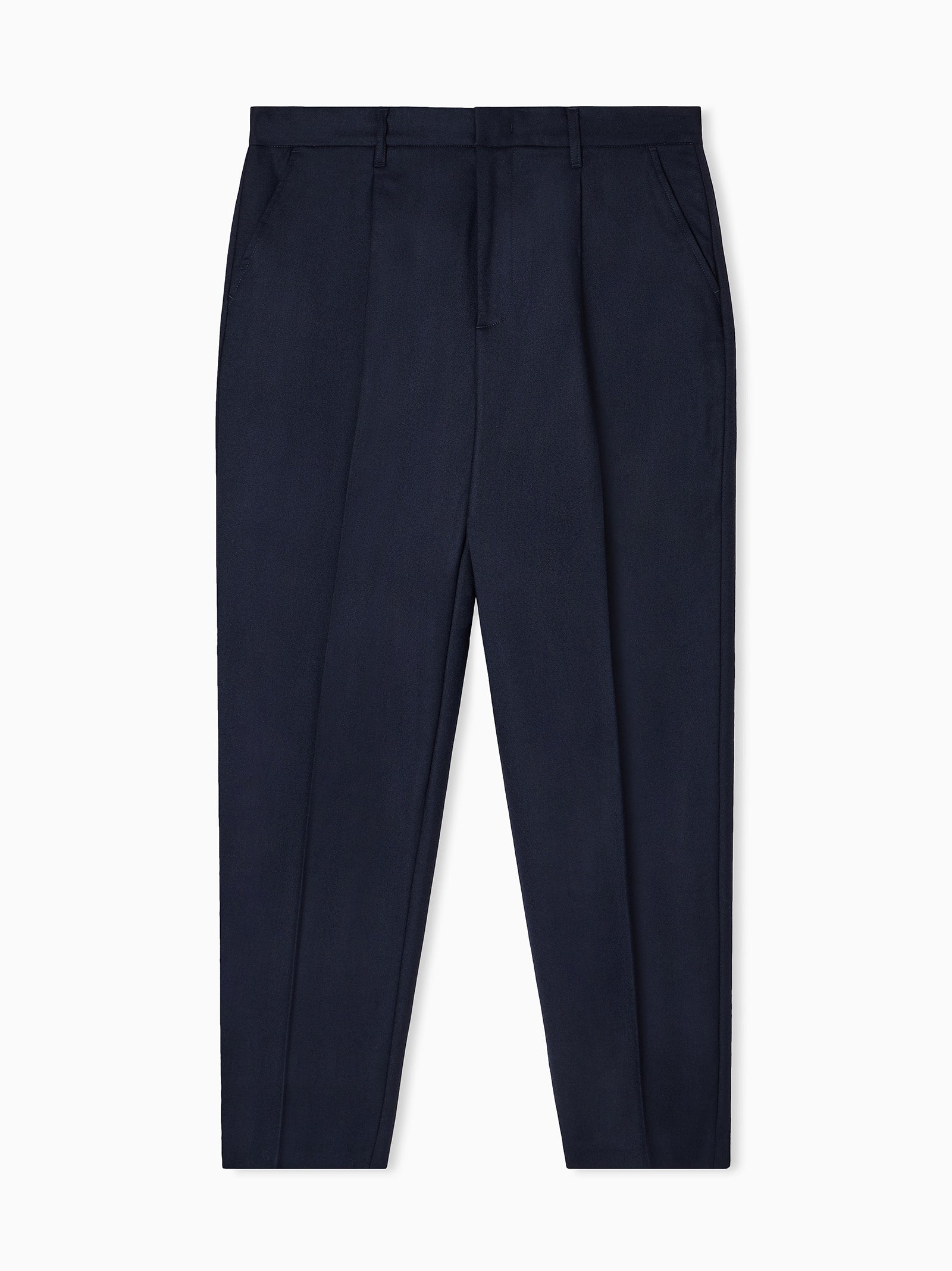 Navy Blue Stretch Virgin Wool Trousers