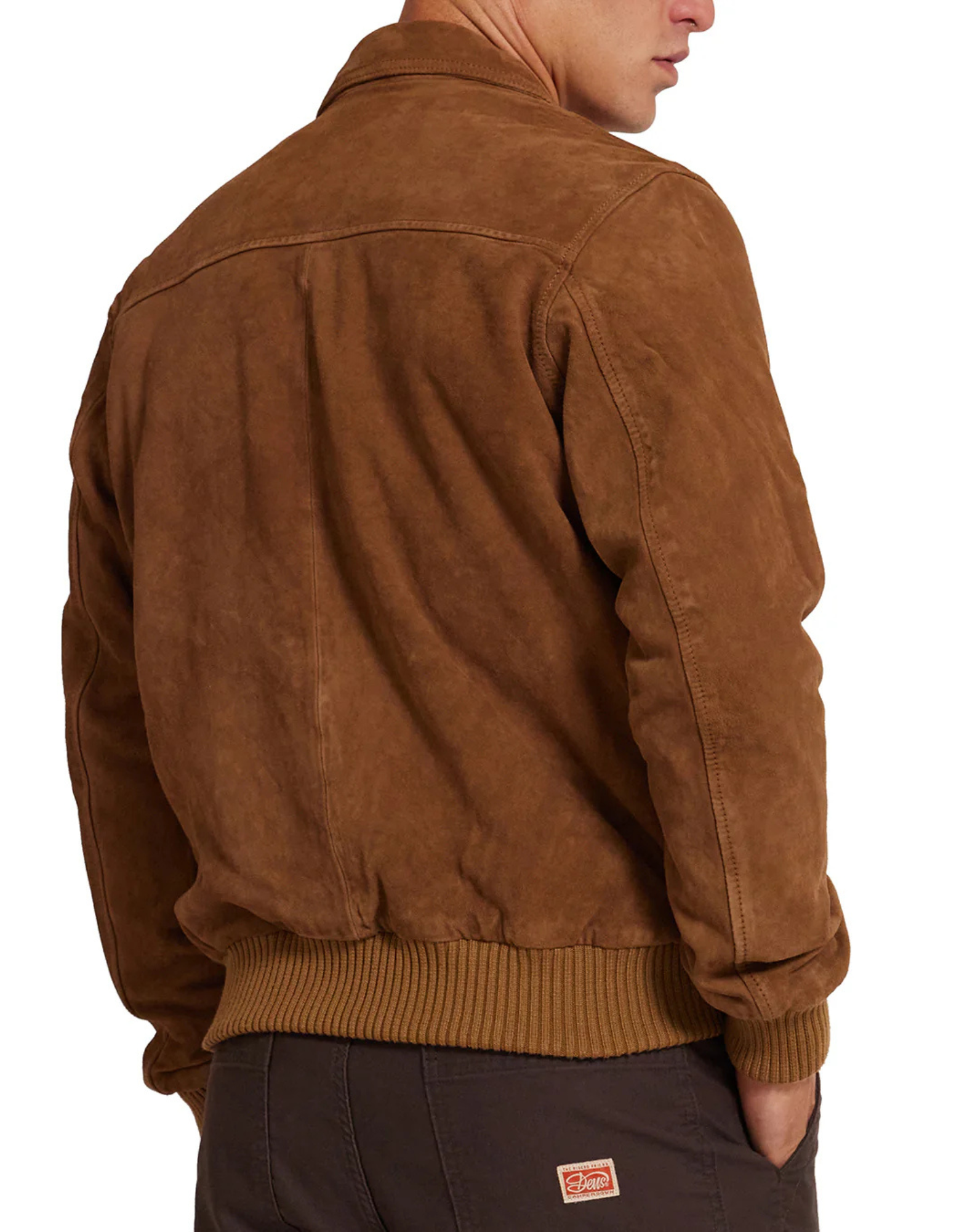 Leather Bomber Jacket With French Collar