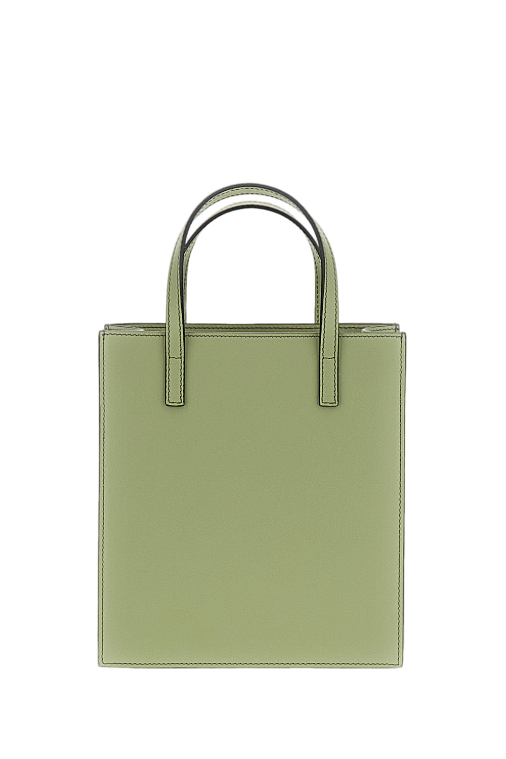 Green Pocket M Leather Top Handle Bag