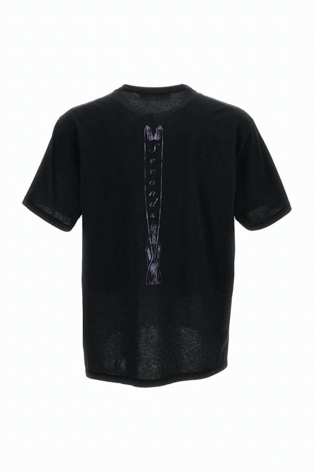 Cropped Black T-Shirt With Graphic Skeleton Artwork