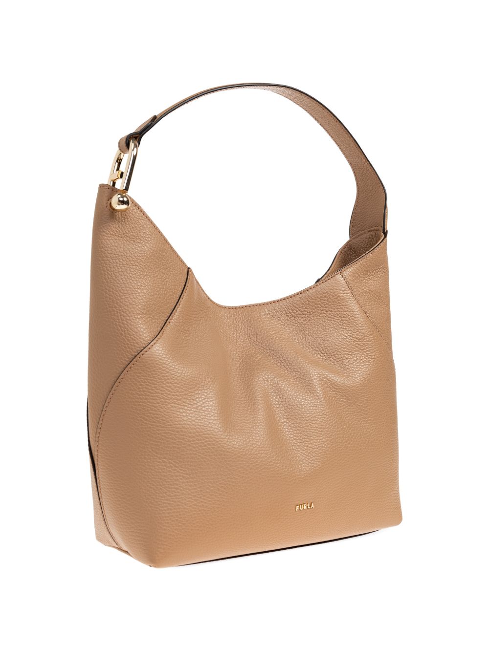Slouchy Brown Pebbled Leather Handbag