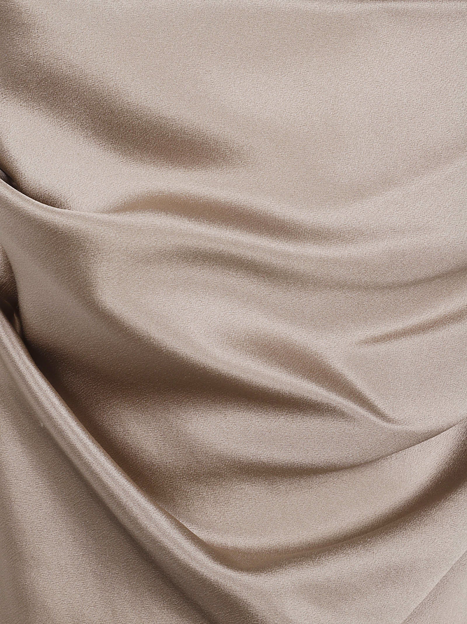Silk Midi Dress with Cowl Neckline and Spaghetti Straps