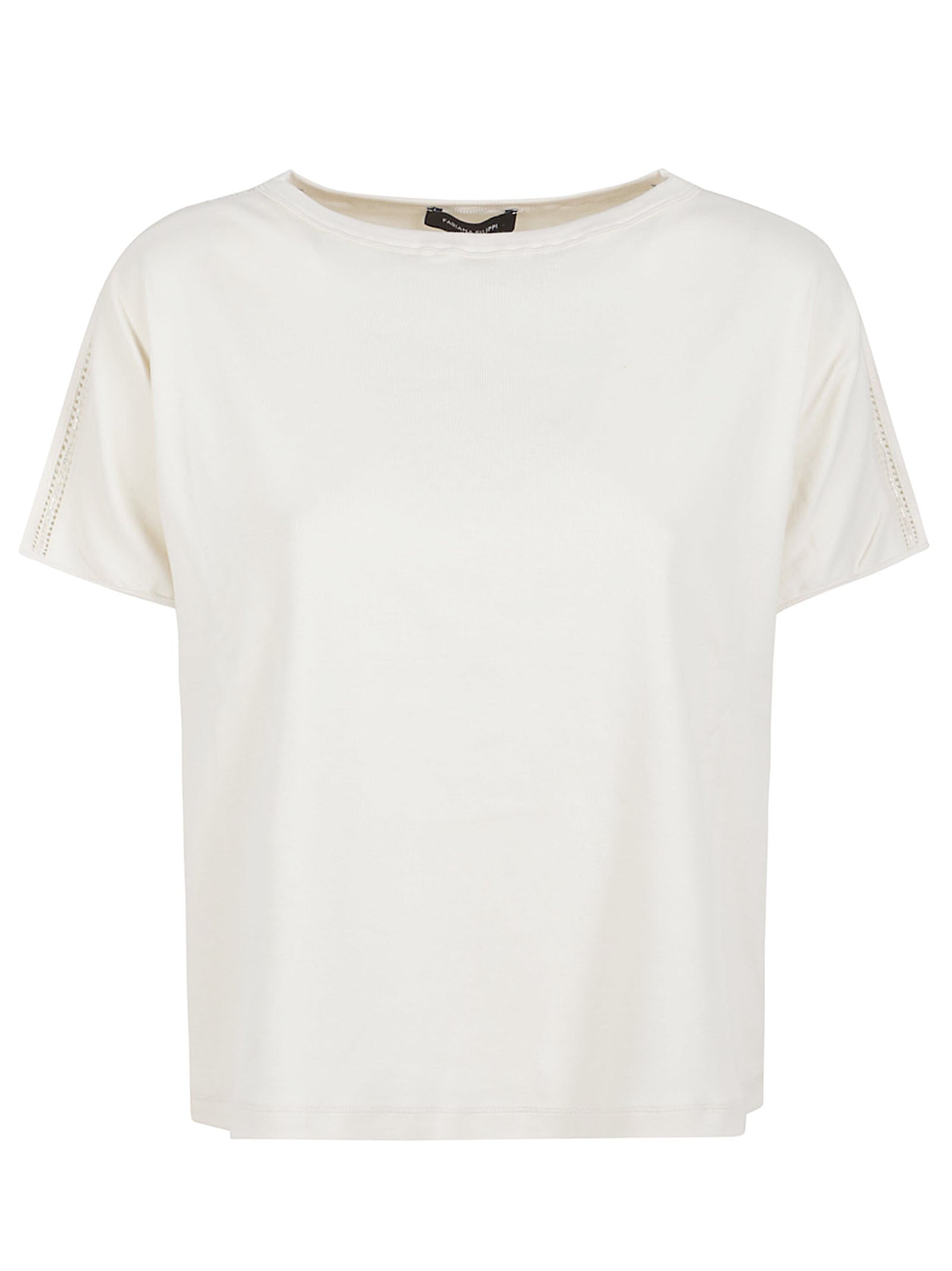 Short-Sleeved Crop Top with Lace Detailing