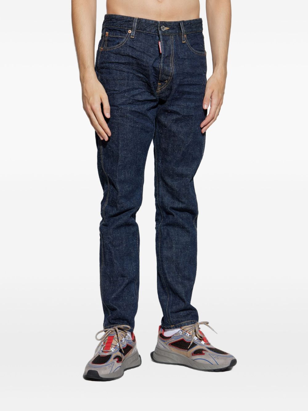 Dark Blue Speckled Denim Jeans