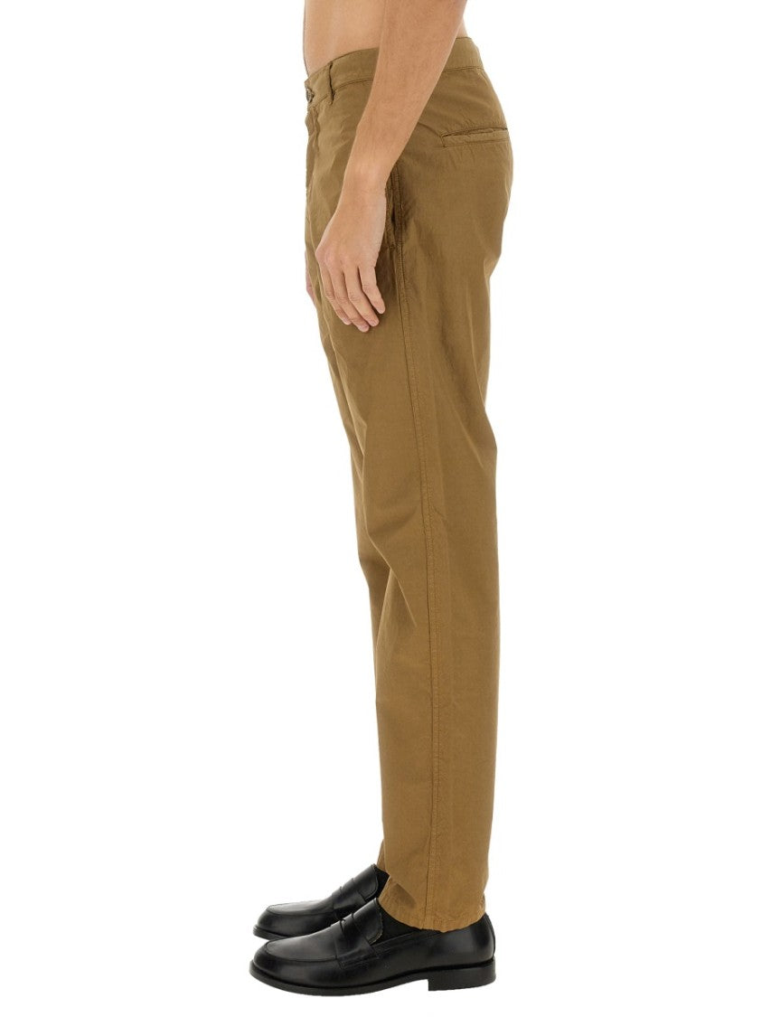 Relaxed-Fit Brown Chino Pants With Subtle Sheen