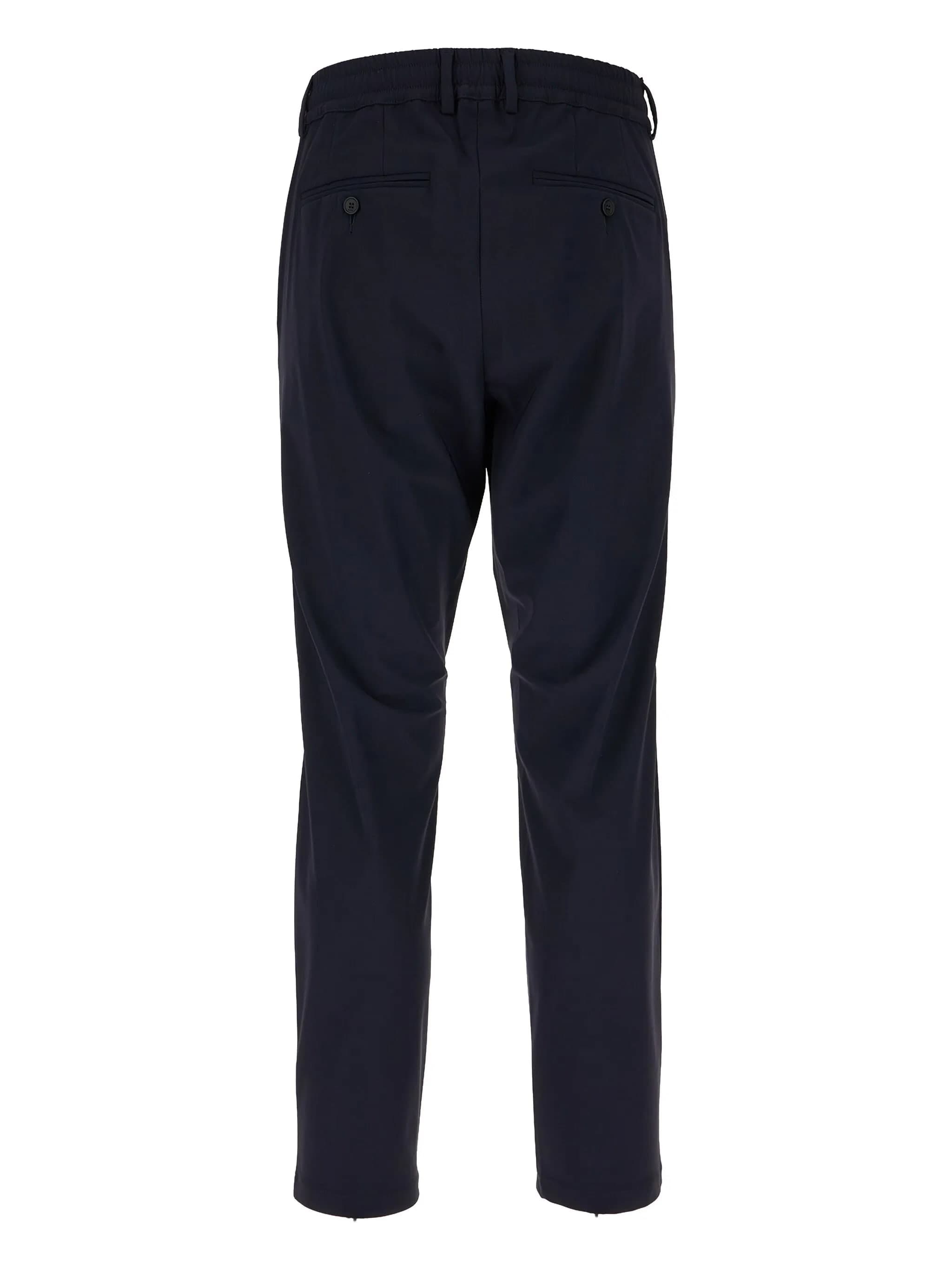 Tailored Black Tapered Leg Polished Trousers