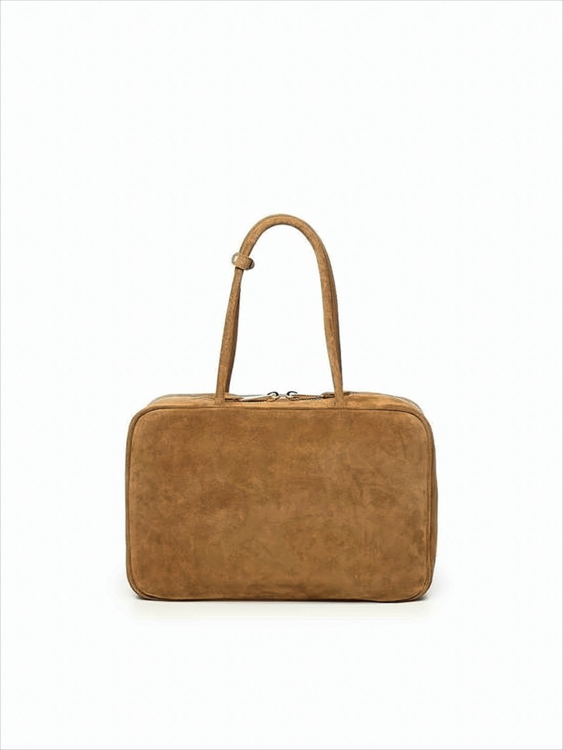 Rectangular Brown Suede Calf Leather Tote