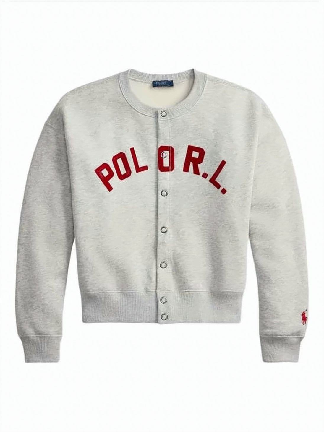 White Arched Logo Cropped Cotton Sweatshirt