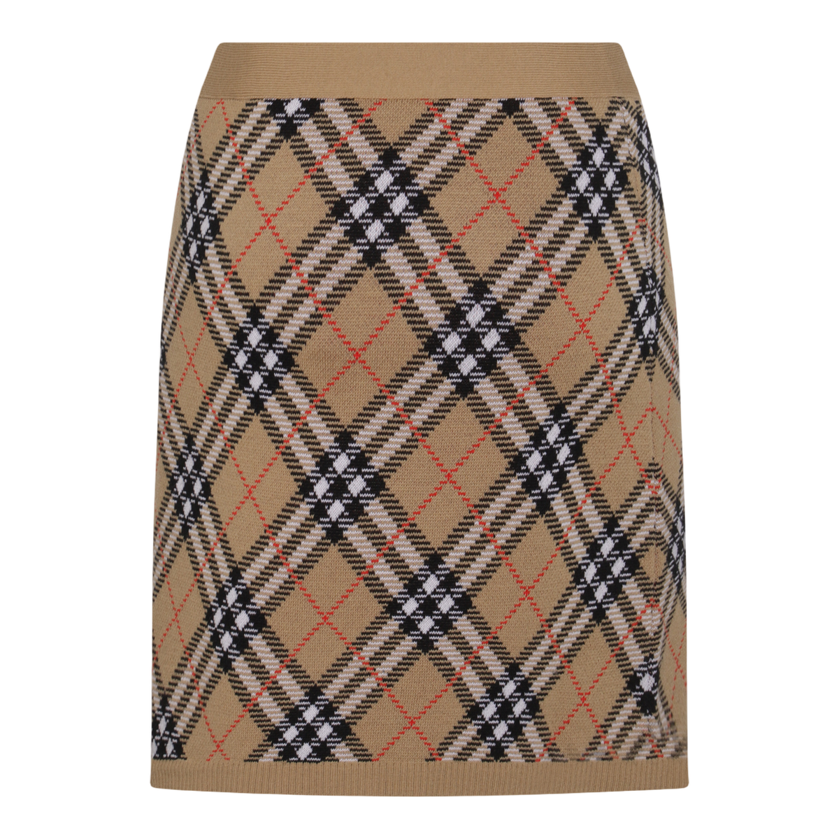 Knee-Length Skirt with Classic Checkered Pattern
